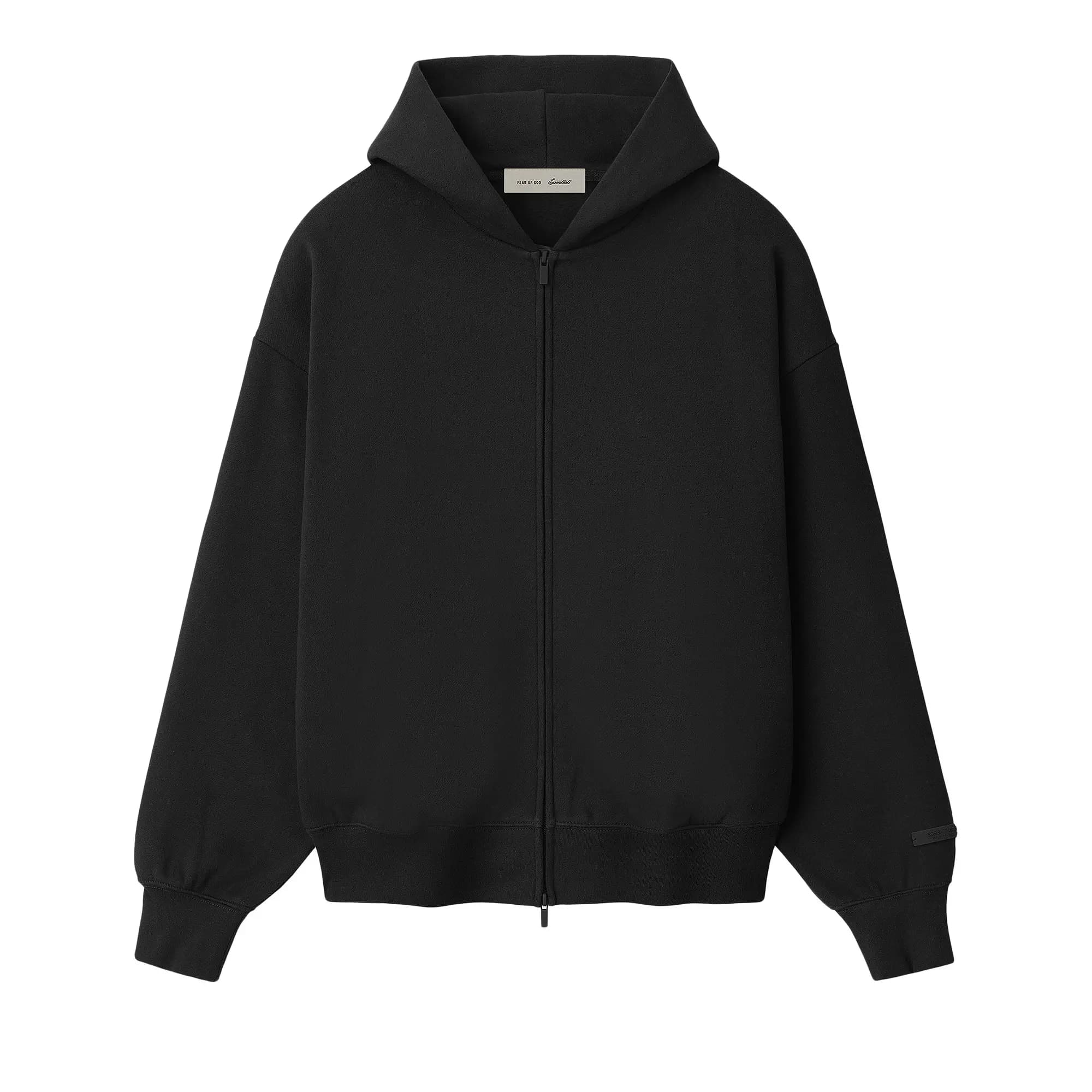 Fear of God Essentials Classic Zip-Up Hoodie 'Vintage Black/White' by Fear Of God Essentials