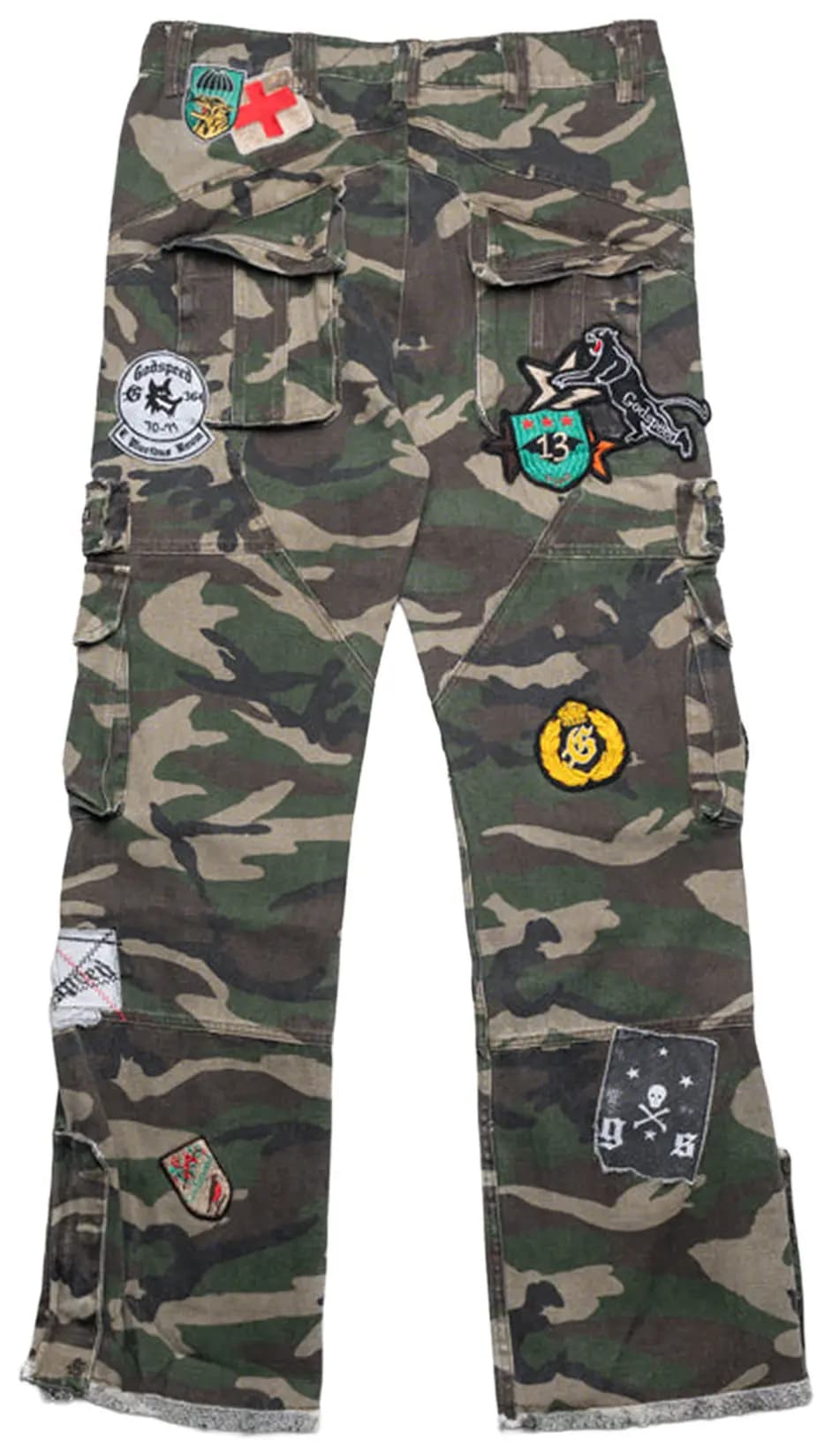 Godspeed Patchwork Flared Cargo Pants 'Camo' 2