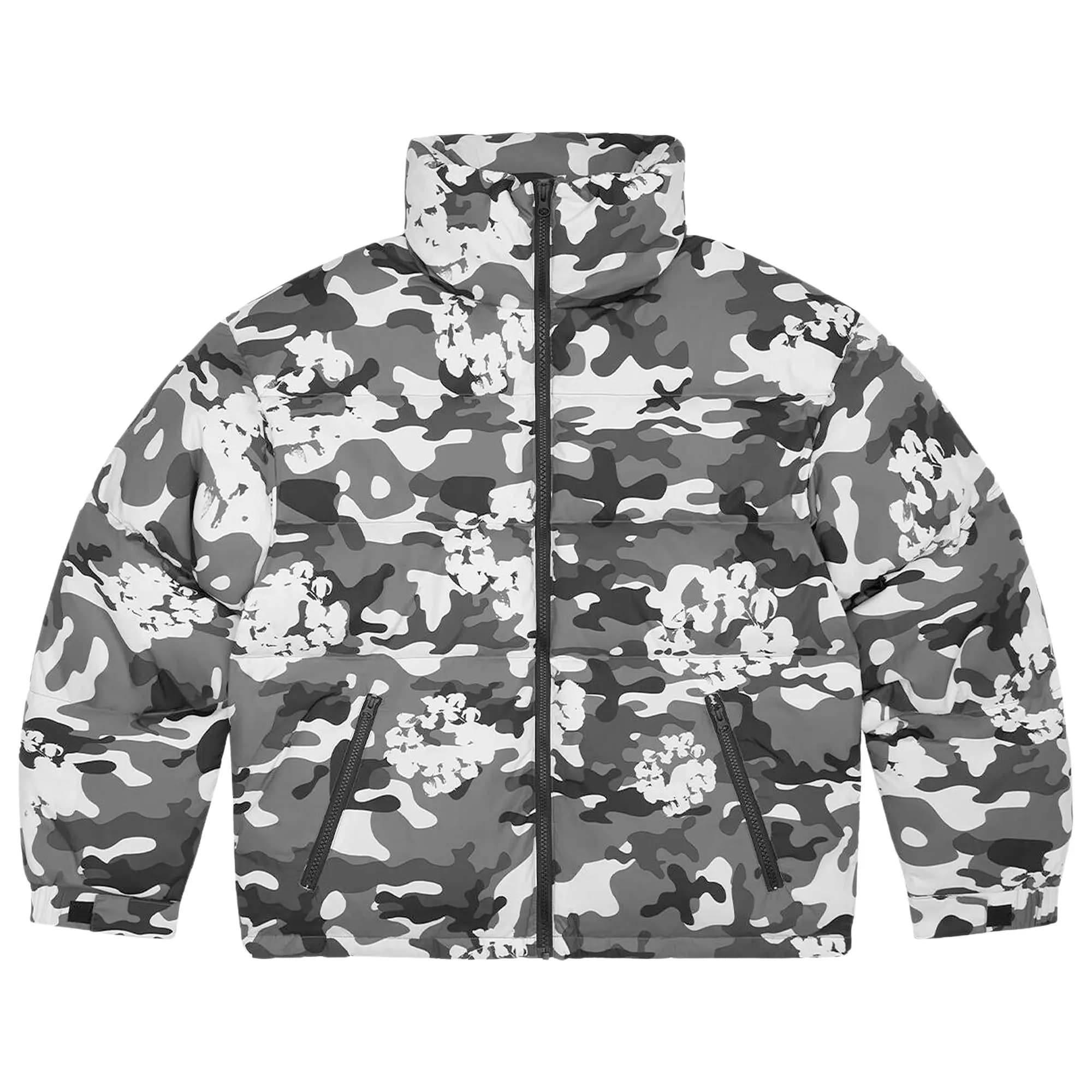 Denim Tears Cotton Wreath Puffer Jacket 'White Camo' by Denim Tears