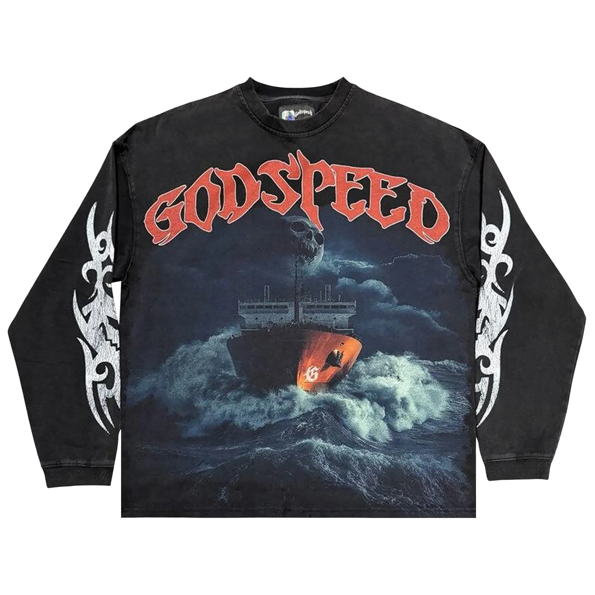 Godspeed Sea Sick Long-Sleeve T-Shirt 'Black Wash' by Godspeed