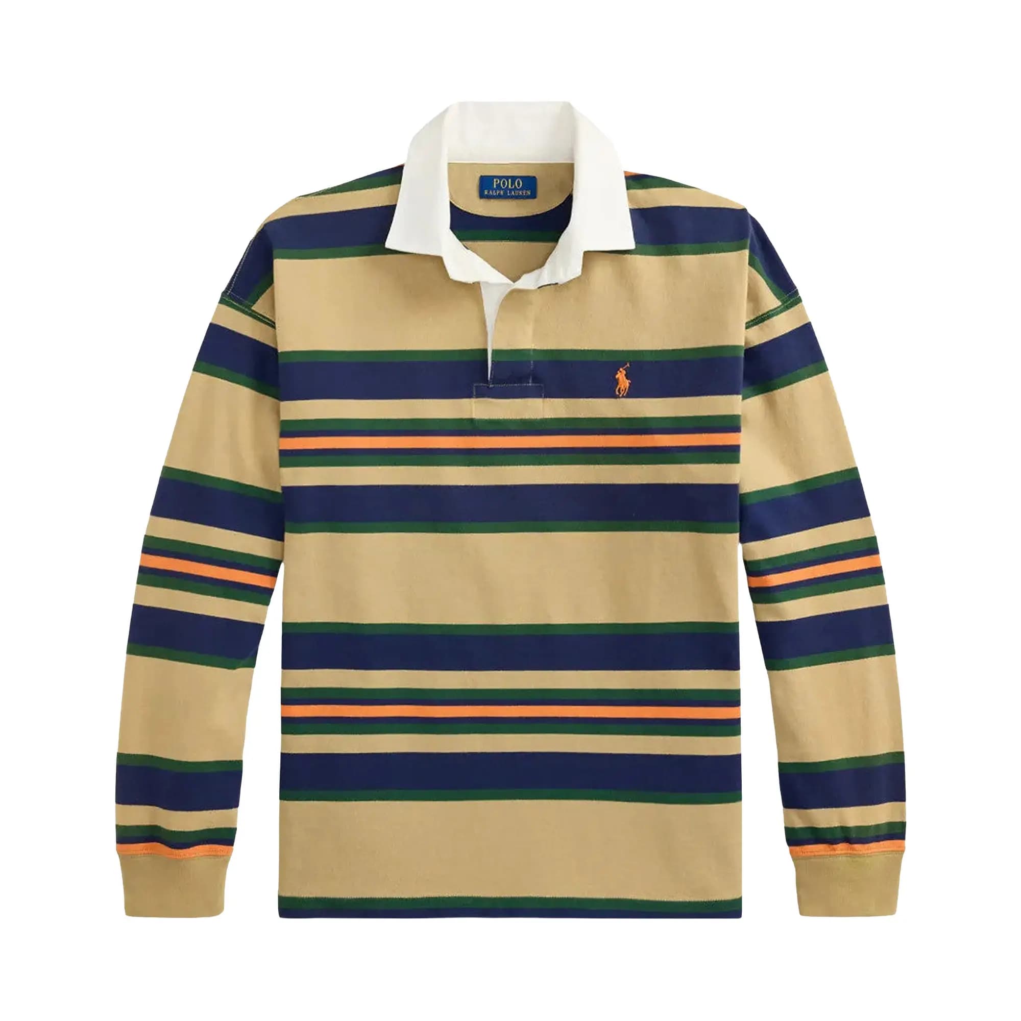 Polo Ralph Lauren Long Sleeve Yarn-Dyed Rugby Polo 'Khaki' by Polo Ralph Lauren