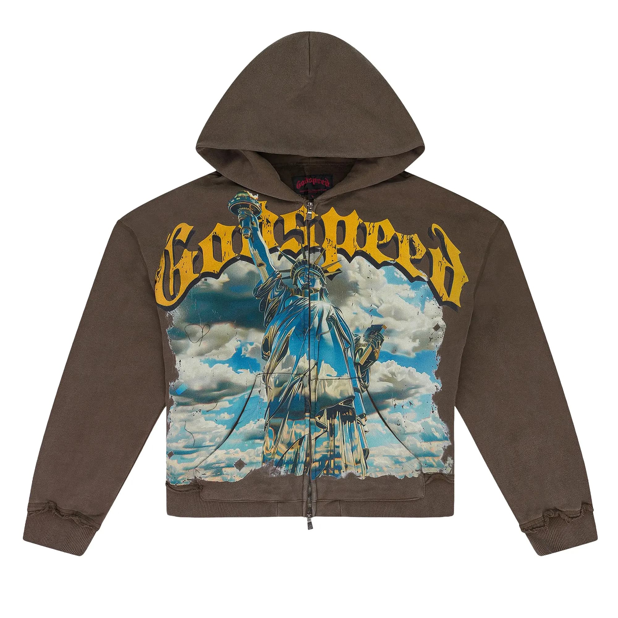 Godspeed Chrome Liberty Zip Hoodie V2 'Brown' by Godspeed