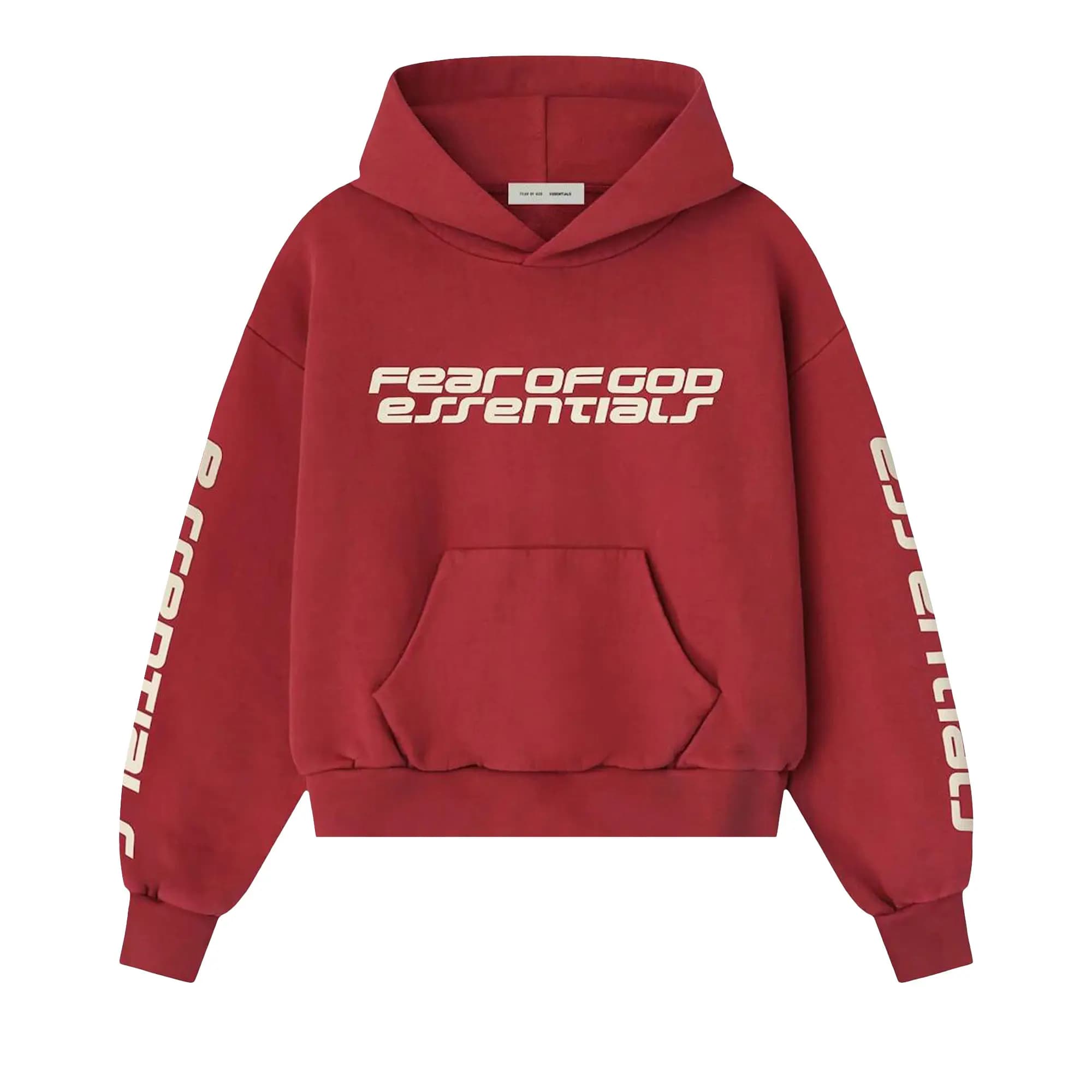 Fear of God Essentials Classic Hoodie 'Crimson' by Fear Of God Essentials