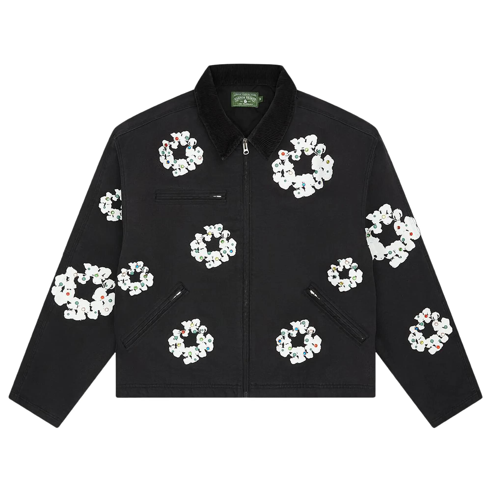 Denim Tears Cotton Wreath Canvas Work Jacket 'Black' by Denim Tears