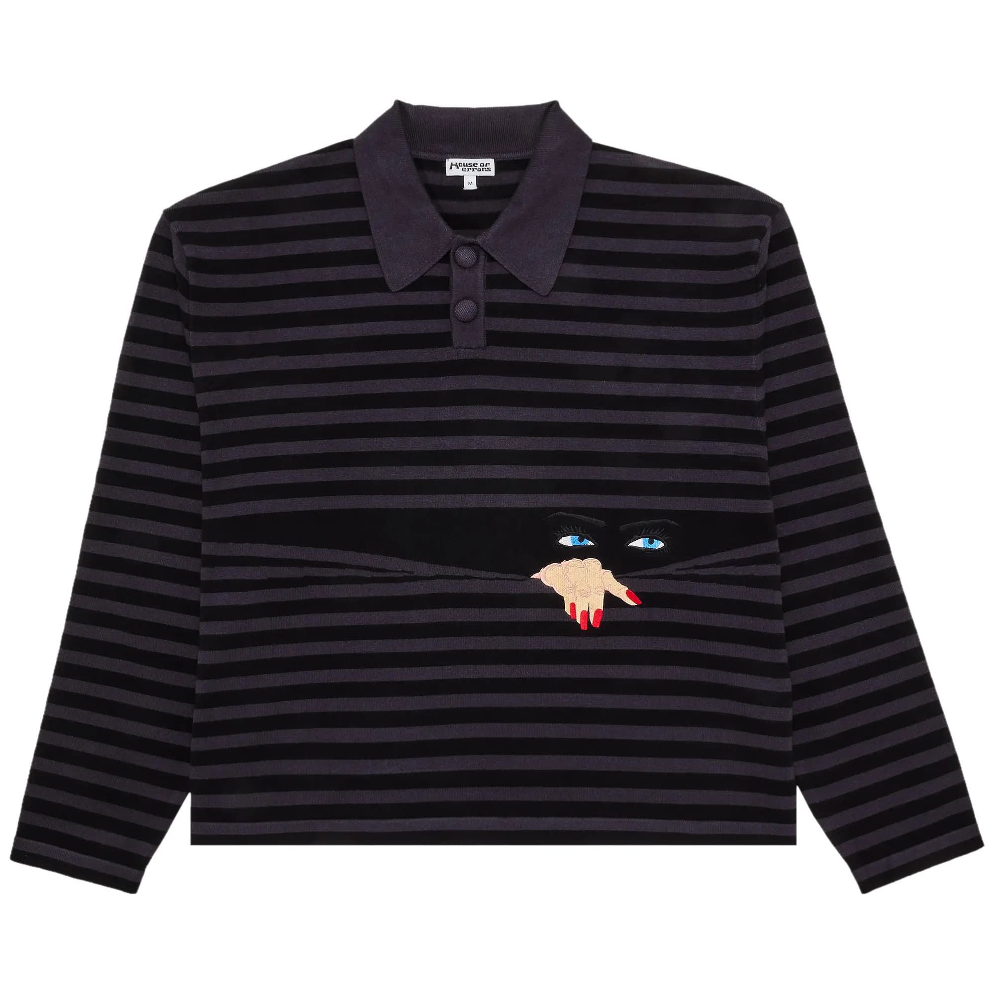 HOUSE OF ERRORS Knitted Peeping Rugby 'Black/Grey' by HOUSE OF ERRORS