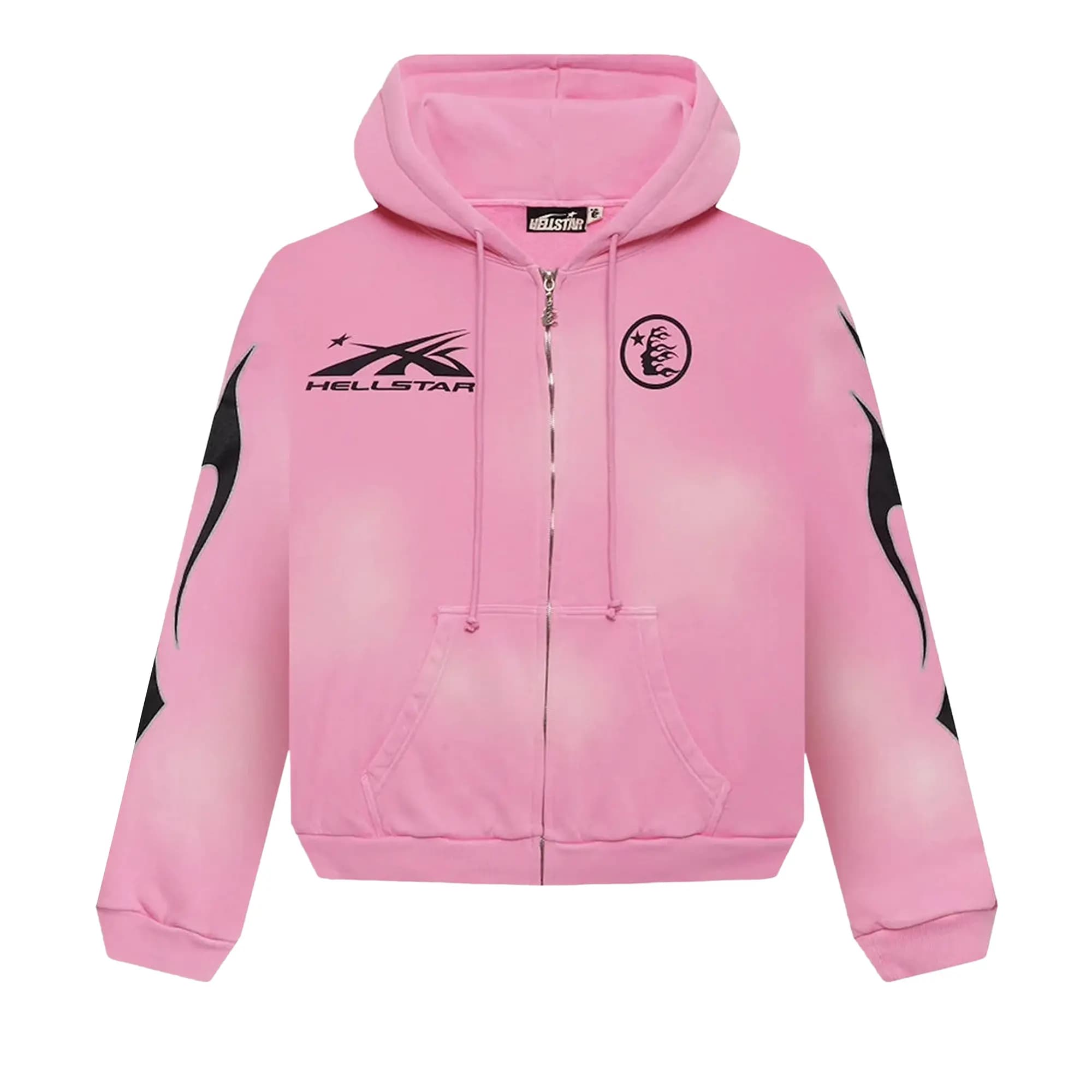 Hellstar Sports Flame Zip Up Hoodie 'Pink' by Hellstar
