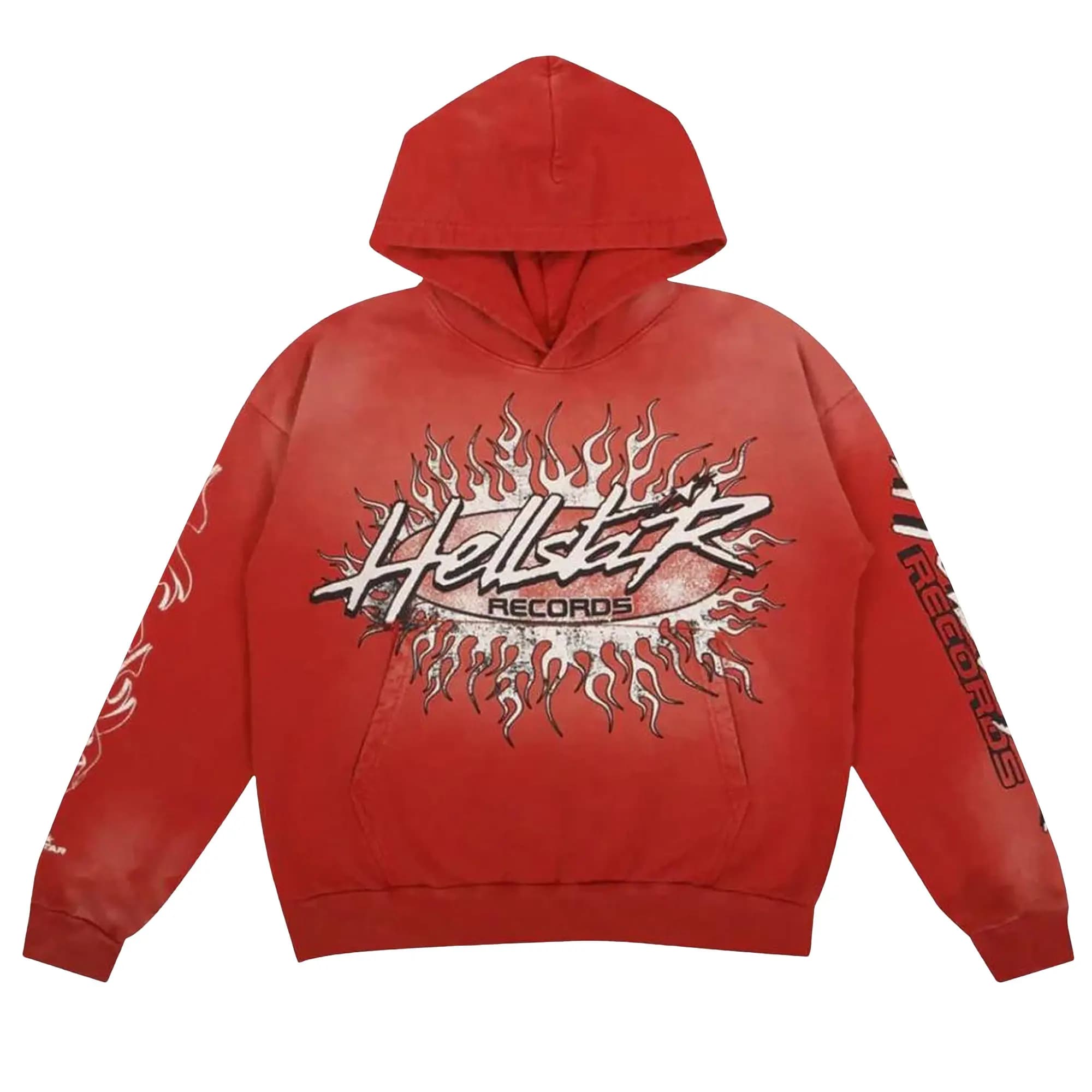 Hellstar Greatest Hits Records Hoodie 'Red' by Hellstar