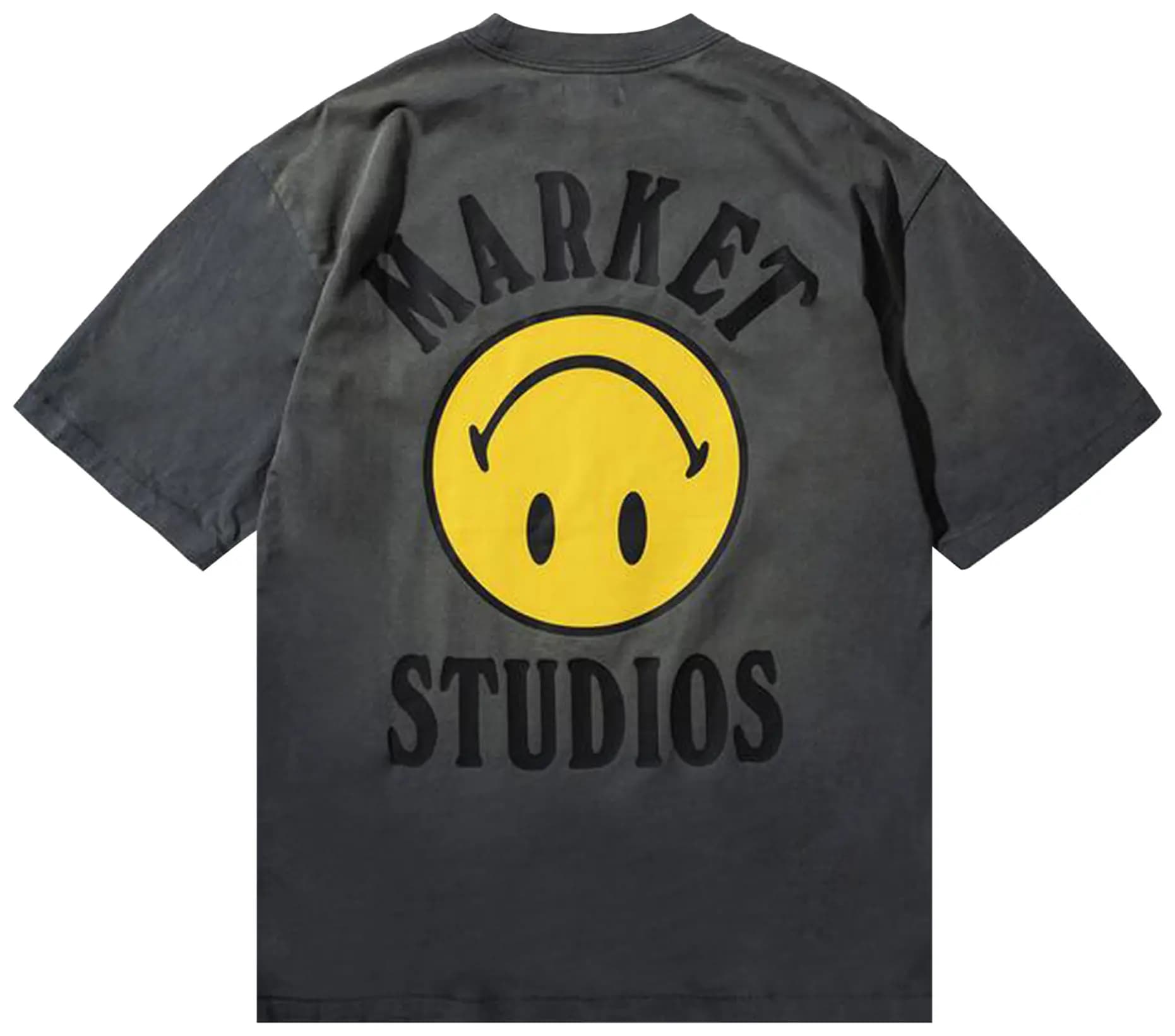 Market Smiley Upside Down Lockup T-Shirt 'Jet Black' 2