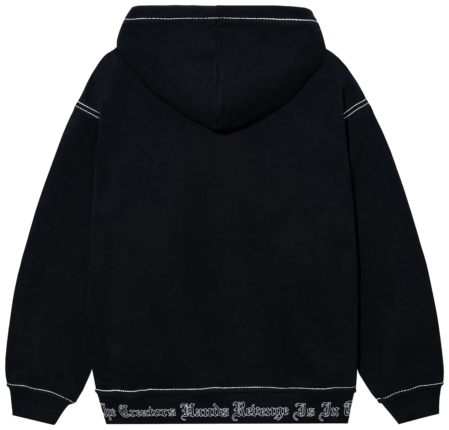 Revenge Contrast Embroidered Zip Hoodie 'Black/Red' 2