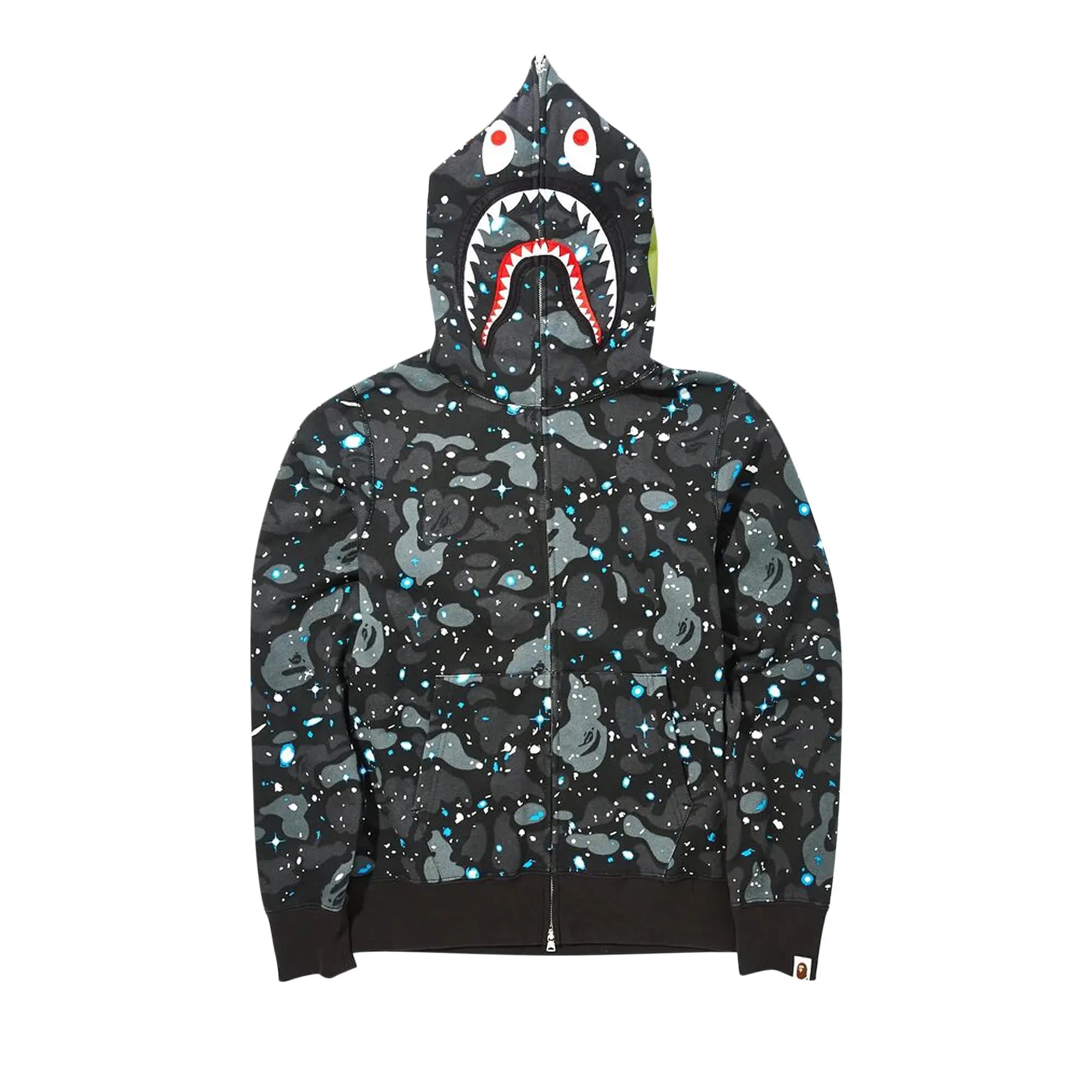 BAPE Space Camo Shark Full Zip Hoodie 'Black' by BAPE