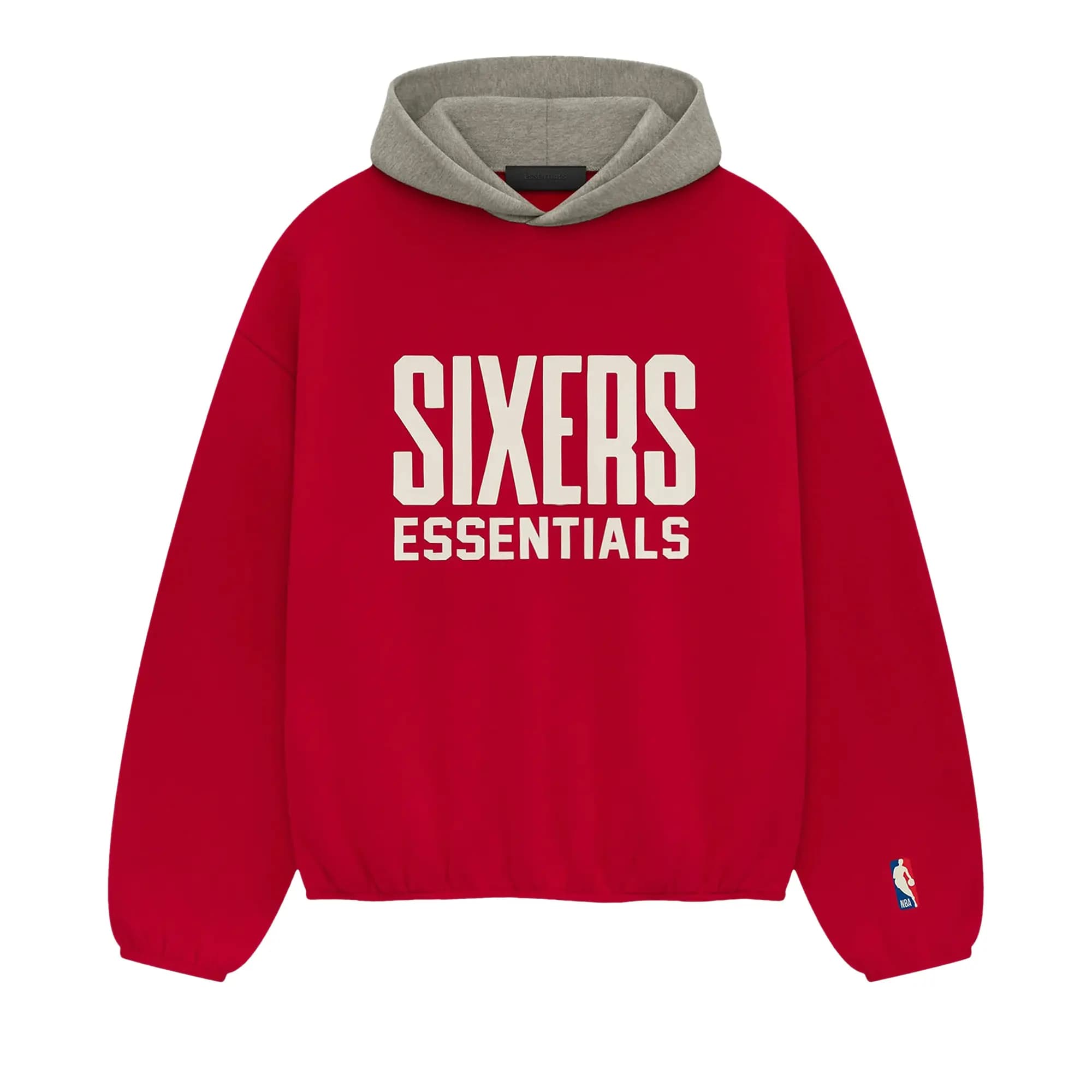 Fear of God Essentials x NBA Philadelphia 76ers Hoodie 'Red Grey' by Fear of God