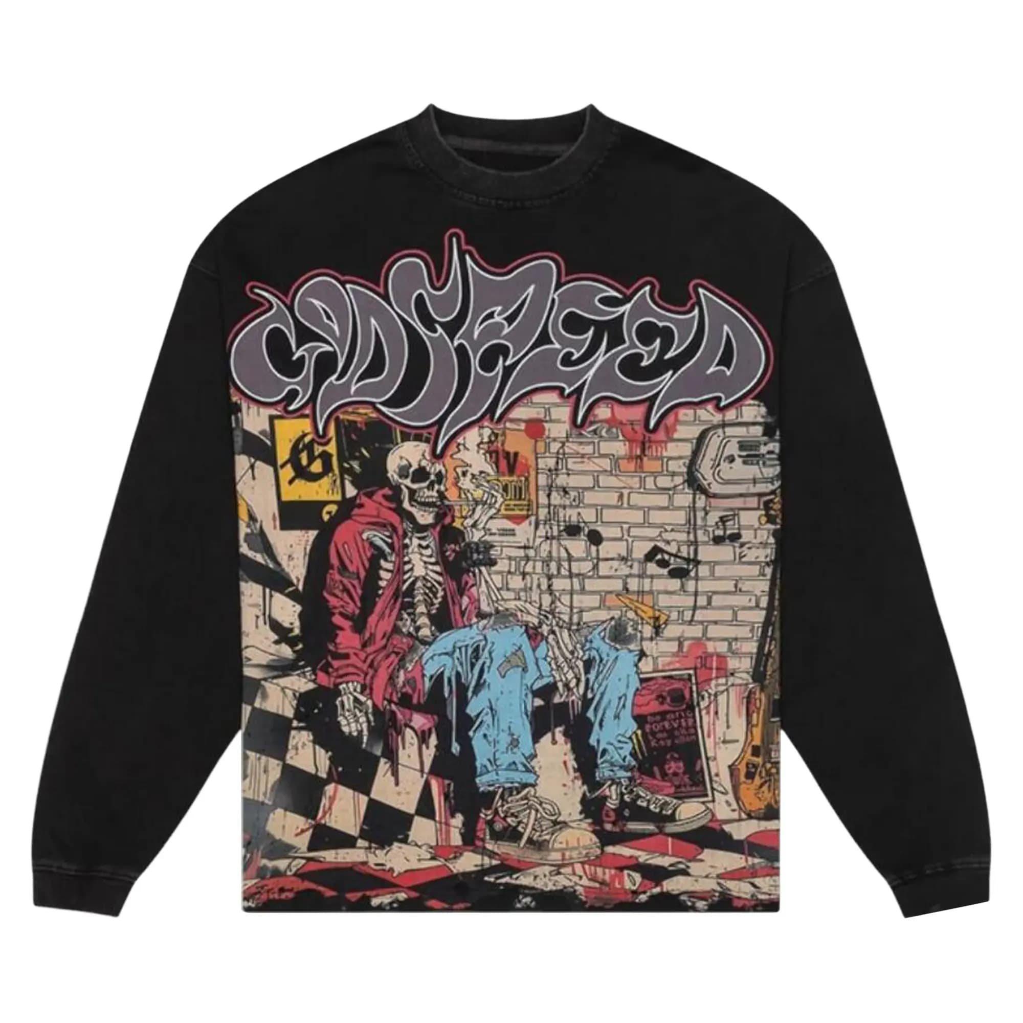 Godspeed Stoner Long-Sleeve T-Shirt 'Black Wash' by Godspeed