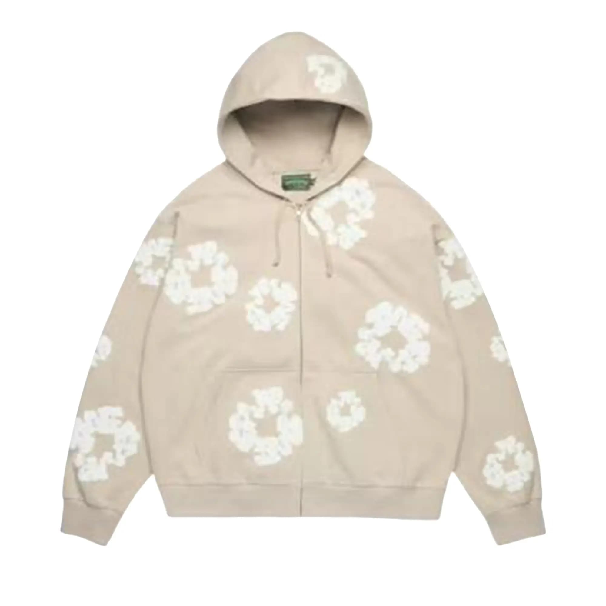 Denim Tears Cotton Wreath Zip Hoodie 'Cream' by Denim Tears