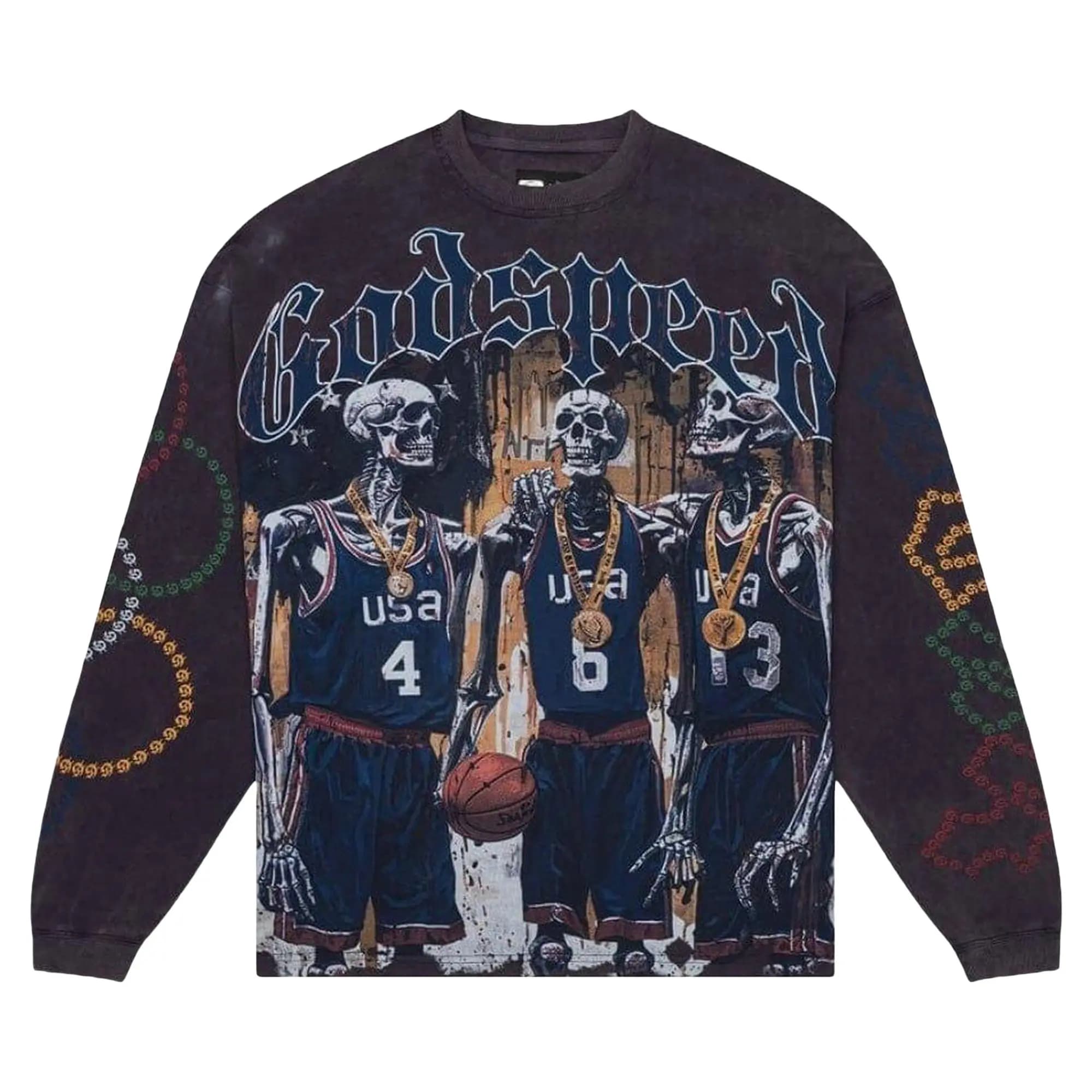 Godspeed Dream Team Long-Sleeve T-Shirt 'Black wash' by Godspeed
