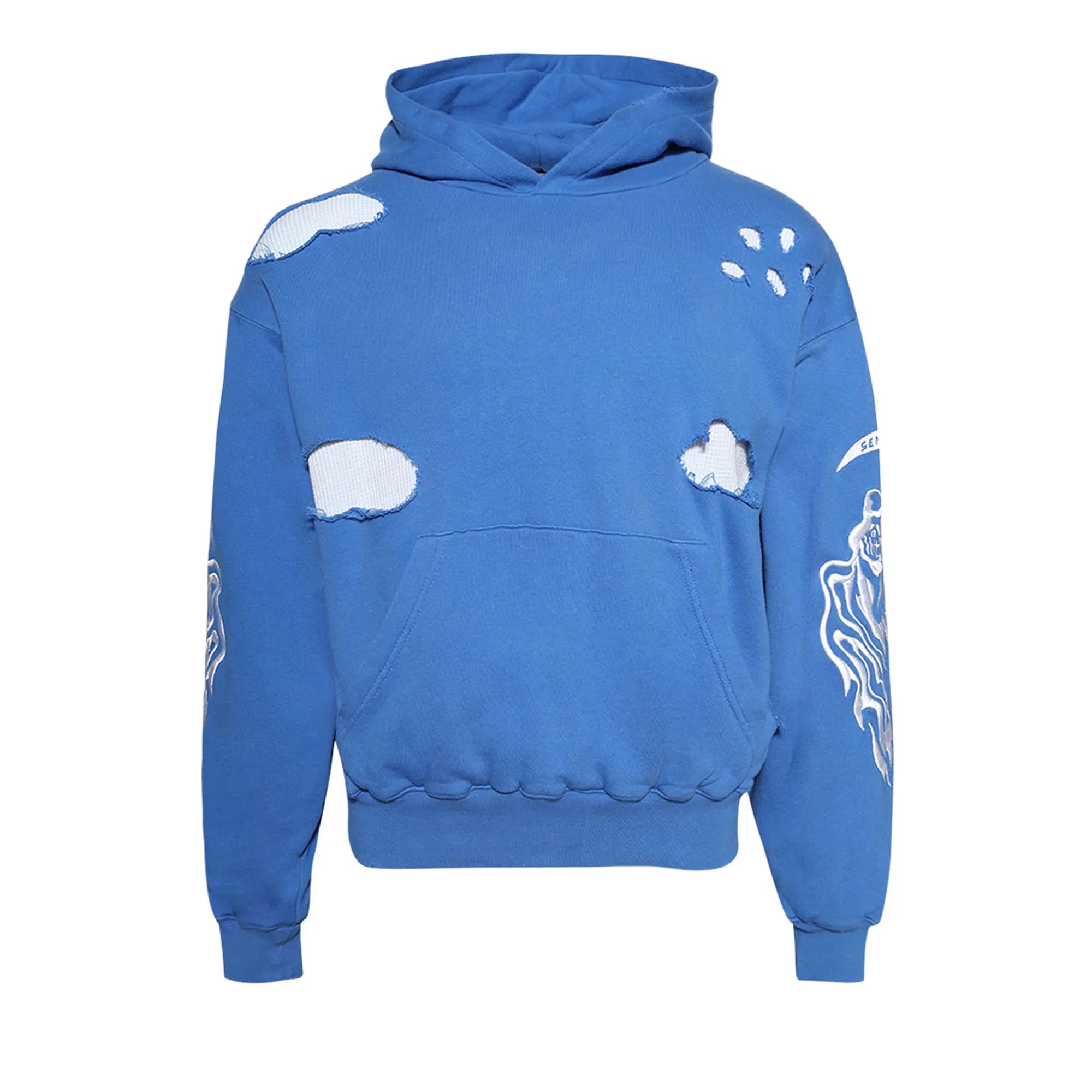 Warren Lotas Serenity Reaper Distressed Thermal Lined Hoodie 'Blue' by Warren Lotas