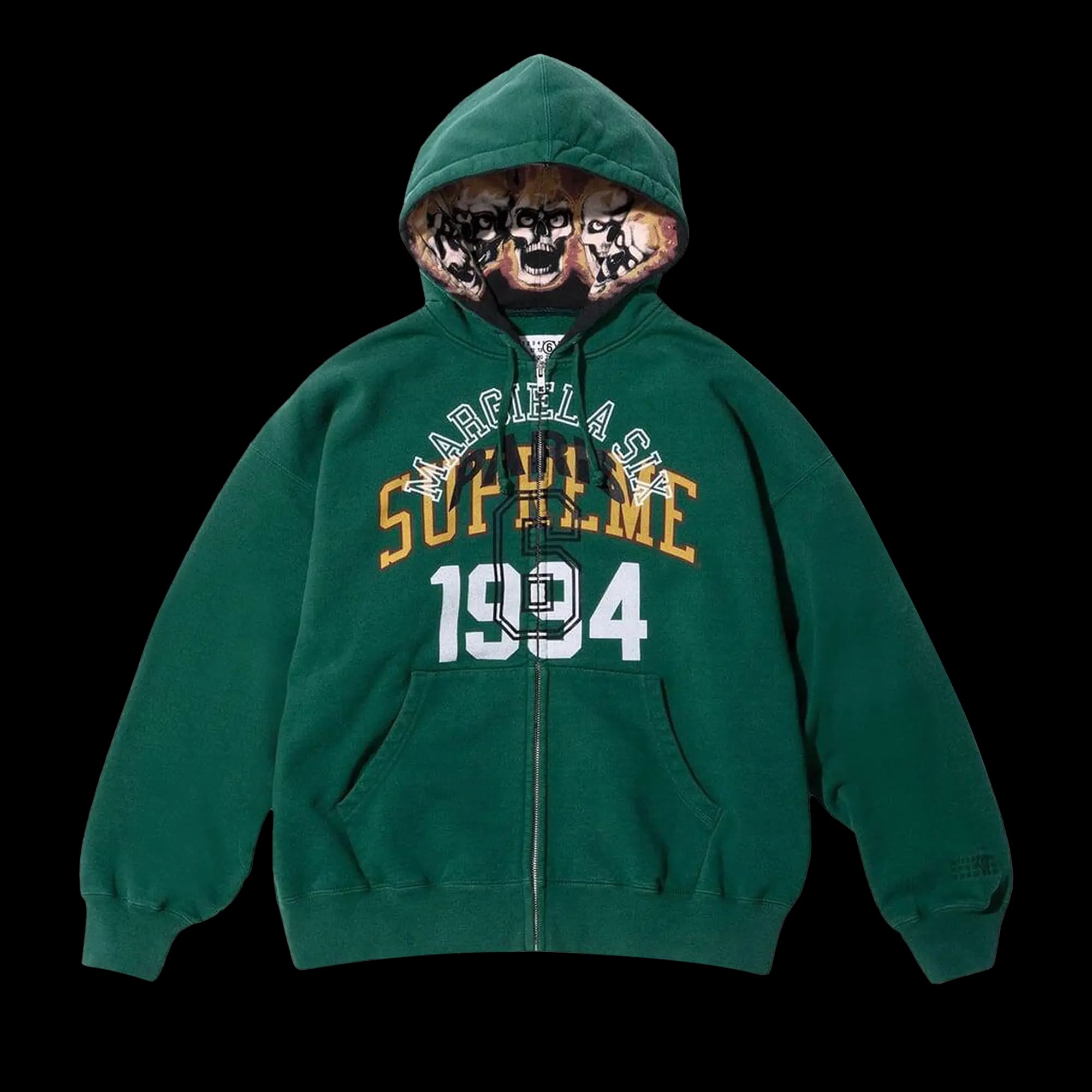 Supreme x MM6 Maison Margiela Zip Up Hooded Sweatshirt 'Dark Green' by Mm6 Maison Margiela