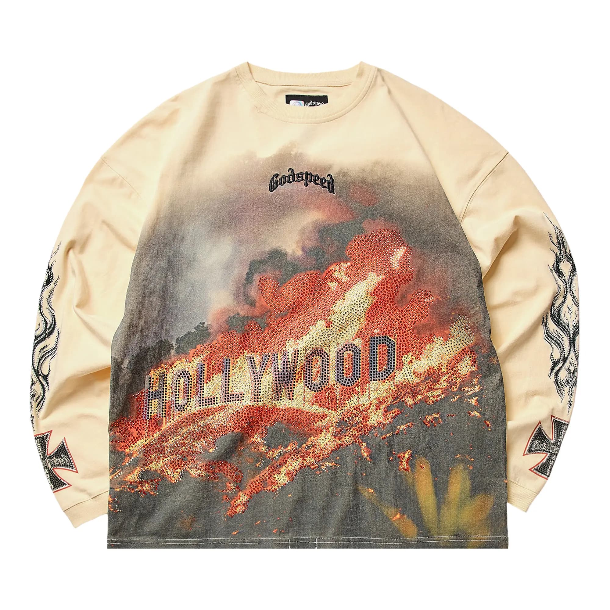 Godspeed Hollywood Inferno Long-Sleeve T-Shirt 'Bone' by Godspeed