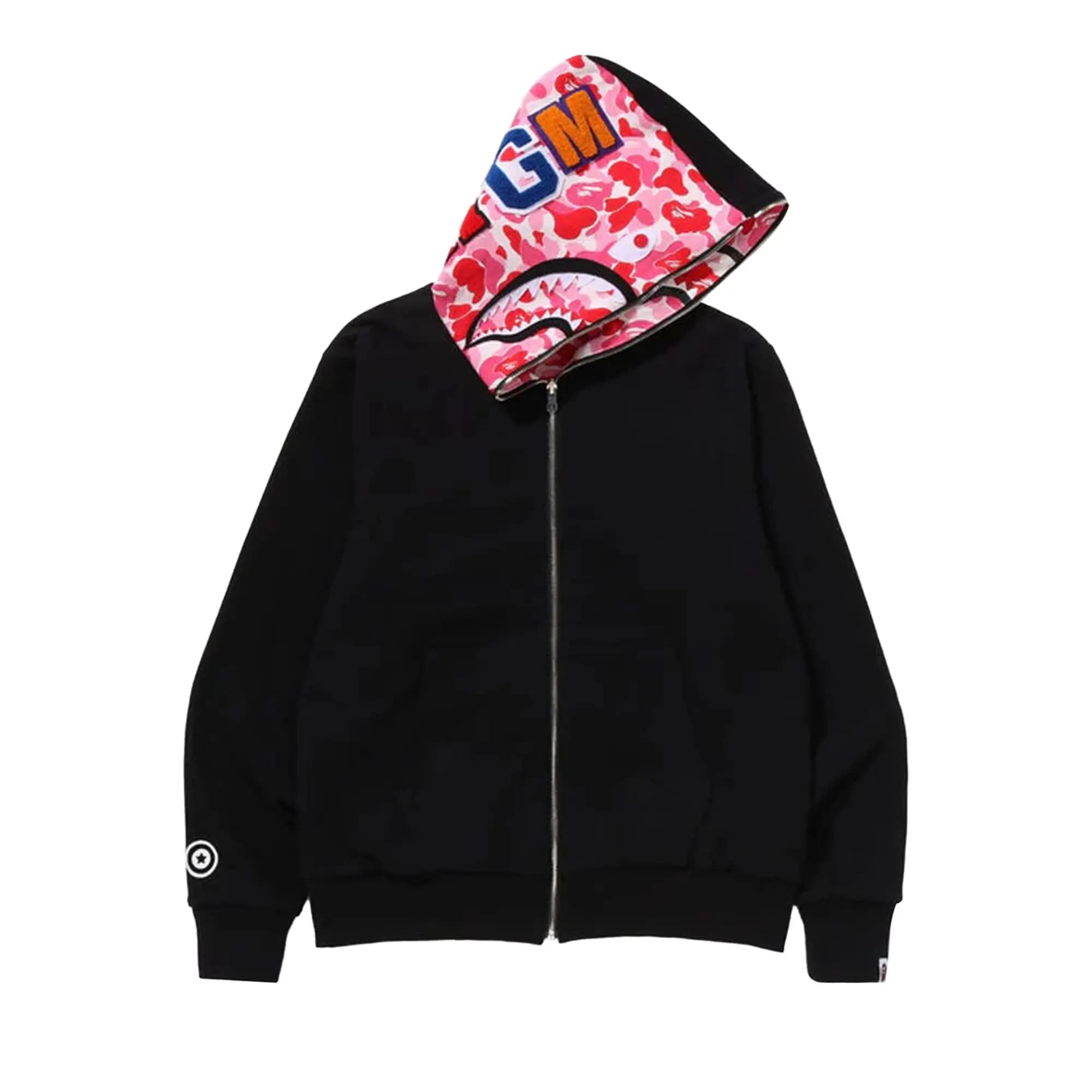 BAPE ABC Reversible Shark Full Zip Hoodie 'Pink' by BAPE