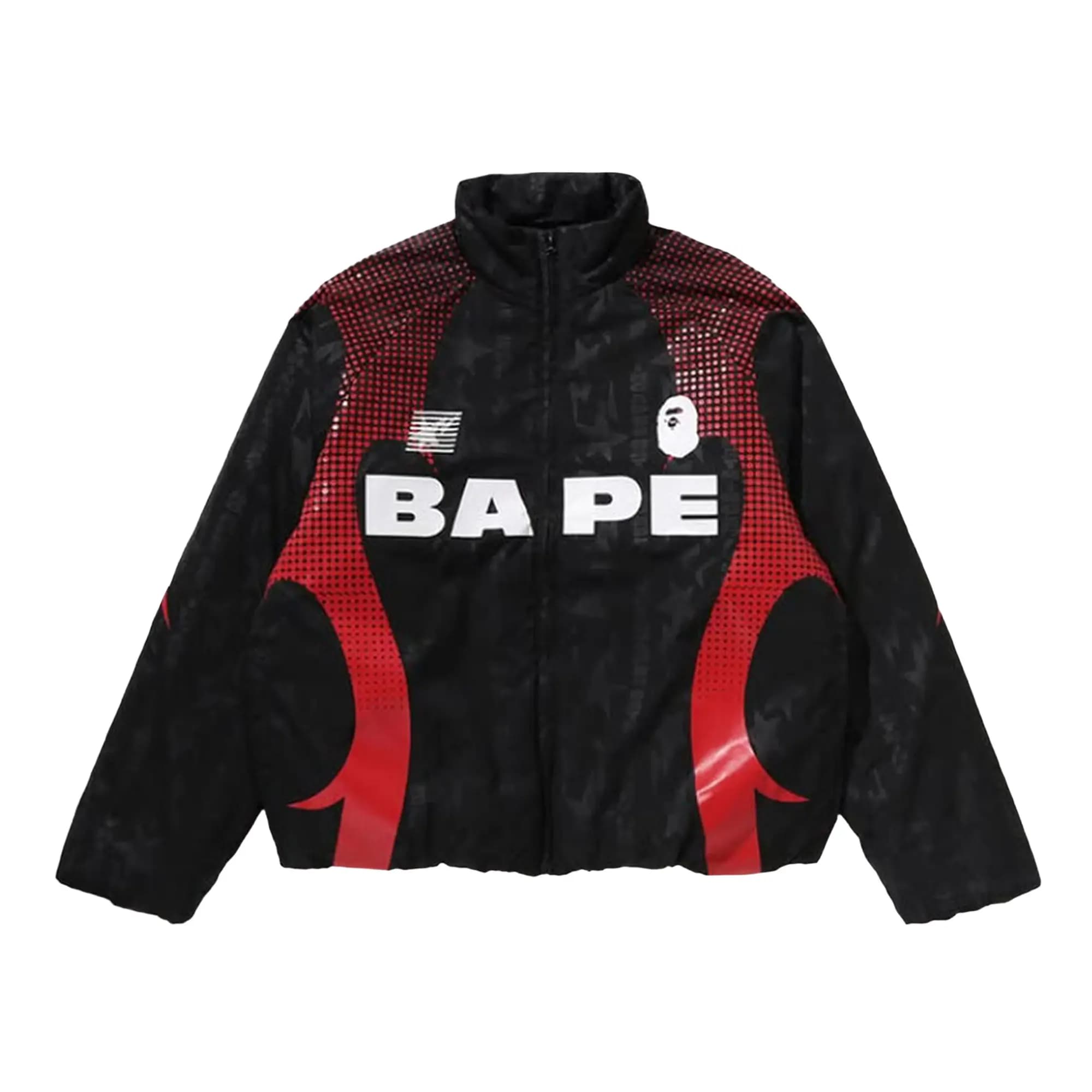 BAPE Aba Frame Monogram Jacquard Multi Logo Padded Jacket 'Black' by BAPE
