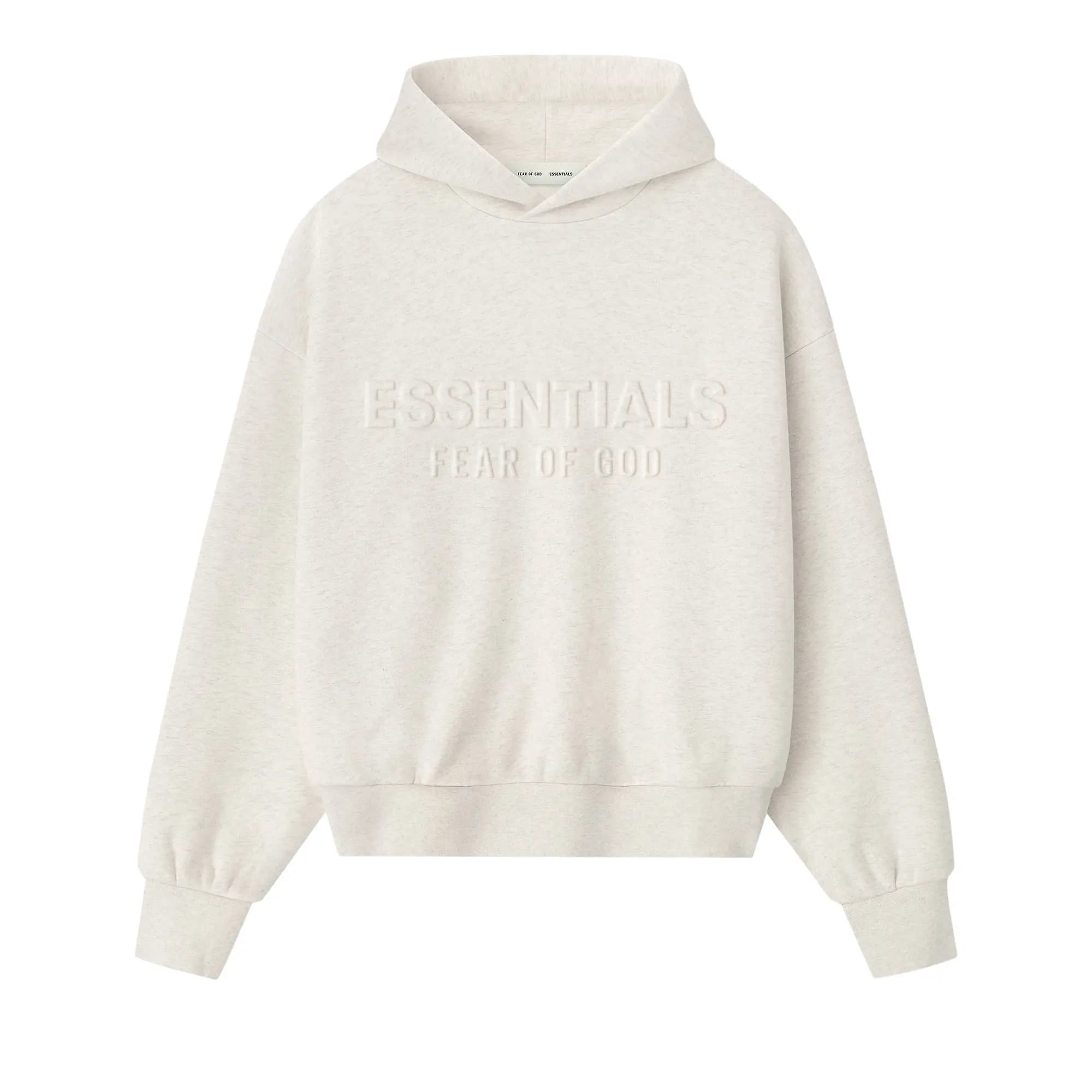 Fear of God Essentials Embossed Essentials Classic Hoodie 'Oatmeal Heather' by Fear Of God Essentials