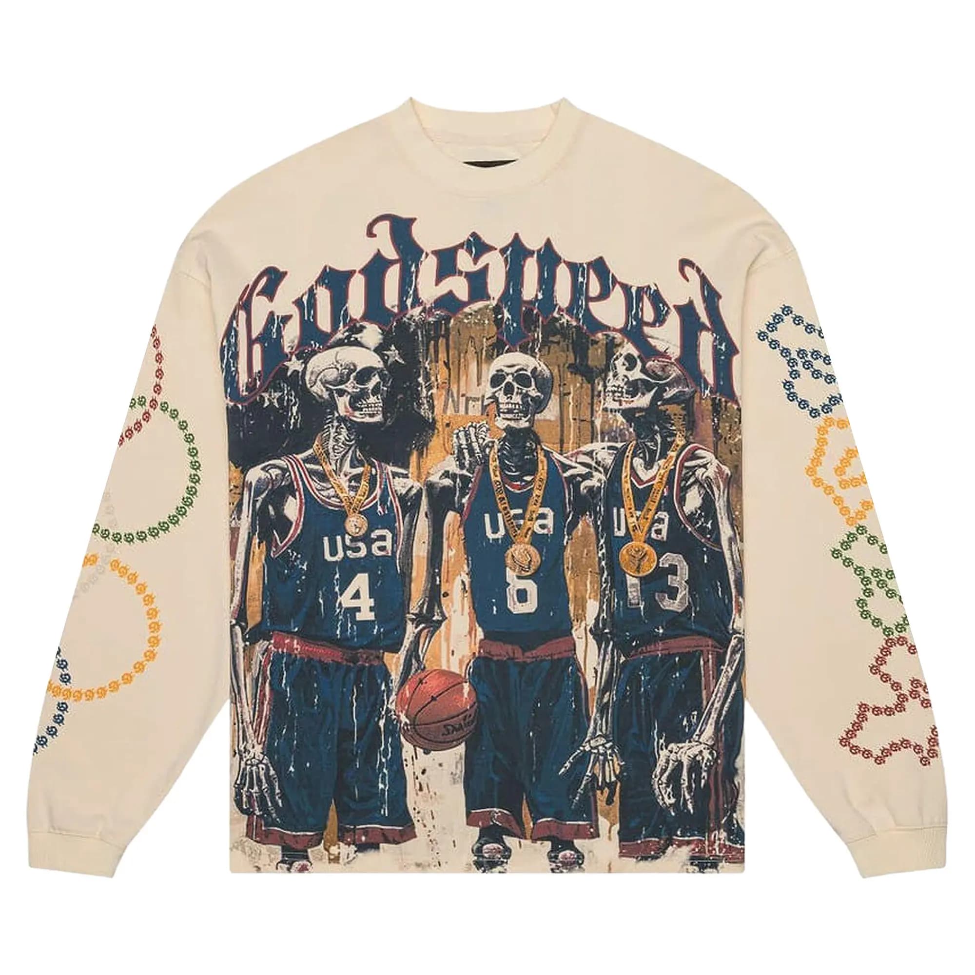 Godspeed Dream Team Long-Sleeve T-Shirt 'Bone' by Godspeed