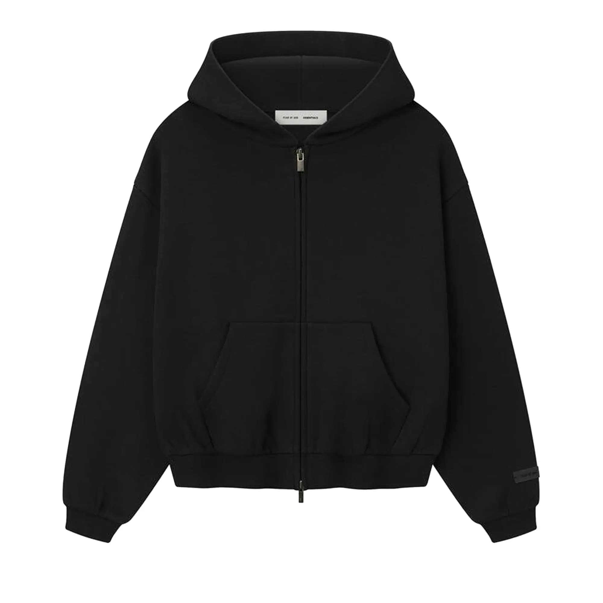 Fear of God Essentials Kids Fleece Hoodie Zip Up 'Jet Black' by Fear Of God Essentials
