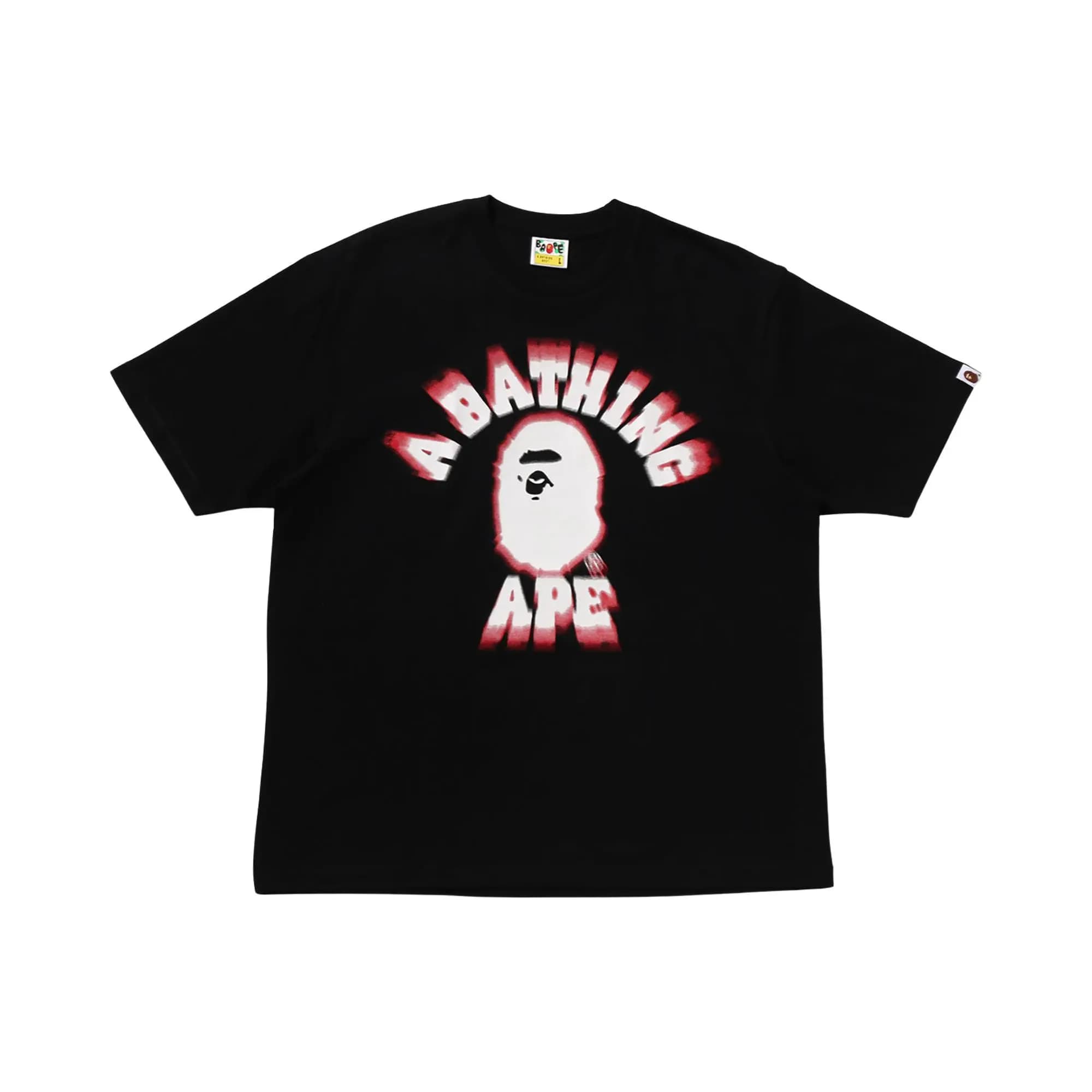 BAPE Spray College Relaxed Fit Tee 'Black' by BAPE