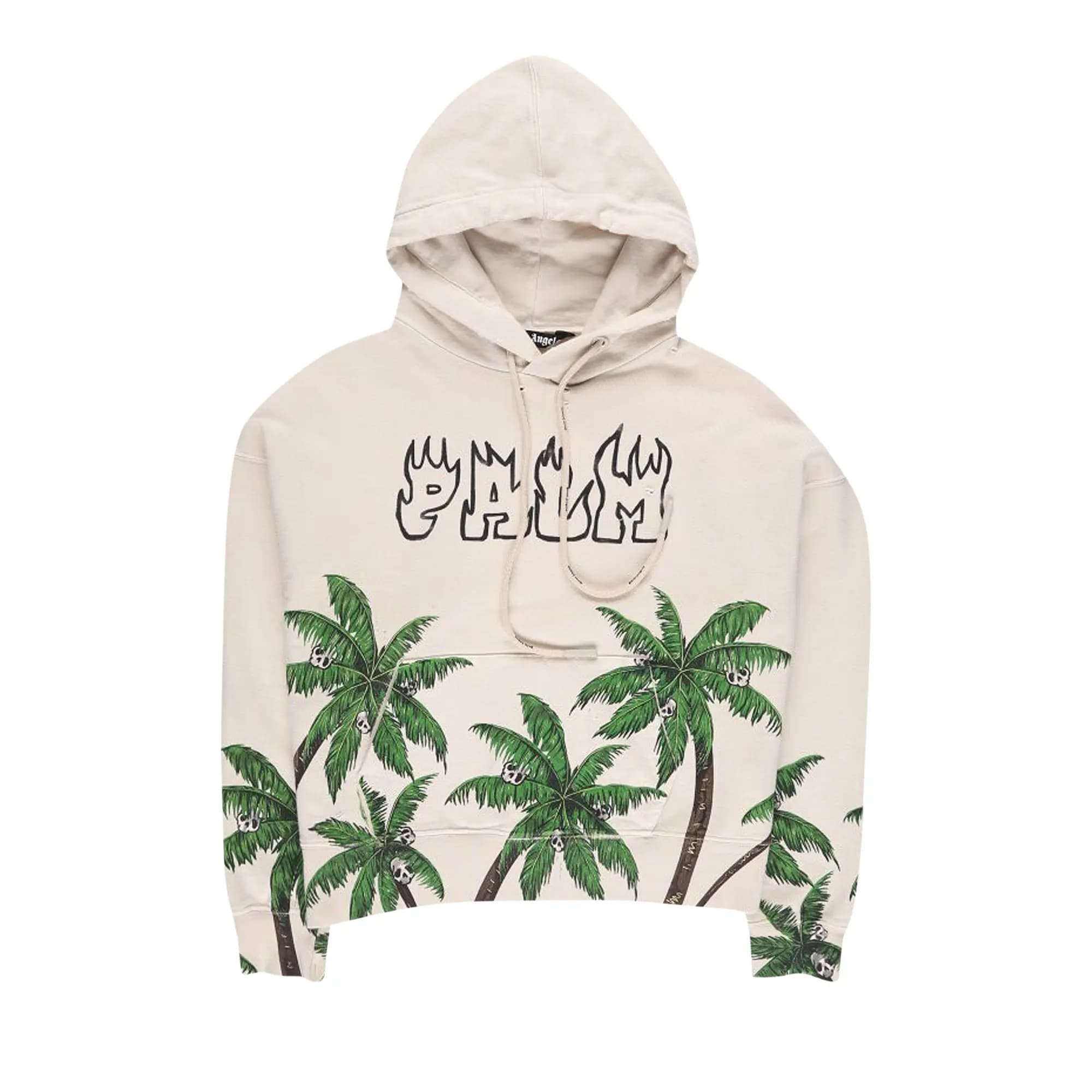 Palm Angels Palms And Skull Vintage Hoodie 'White' by Palm Angels