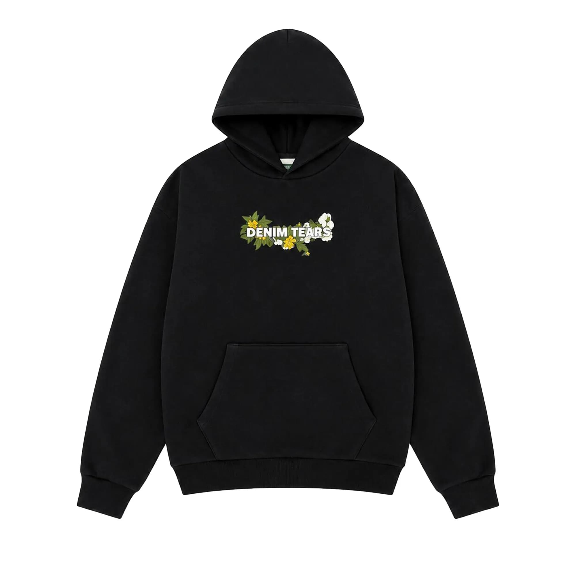 Denim Tears Floral Logo Hoodie 'Black' by Denim Tears