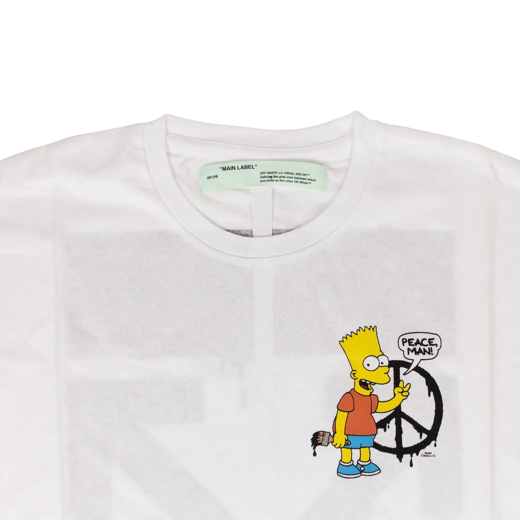 Off-White Bart Peace Oversized T-Shirt 'White' 3