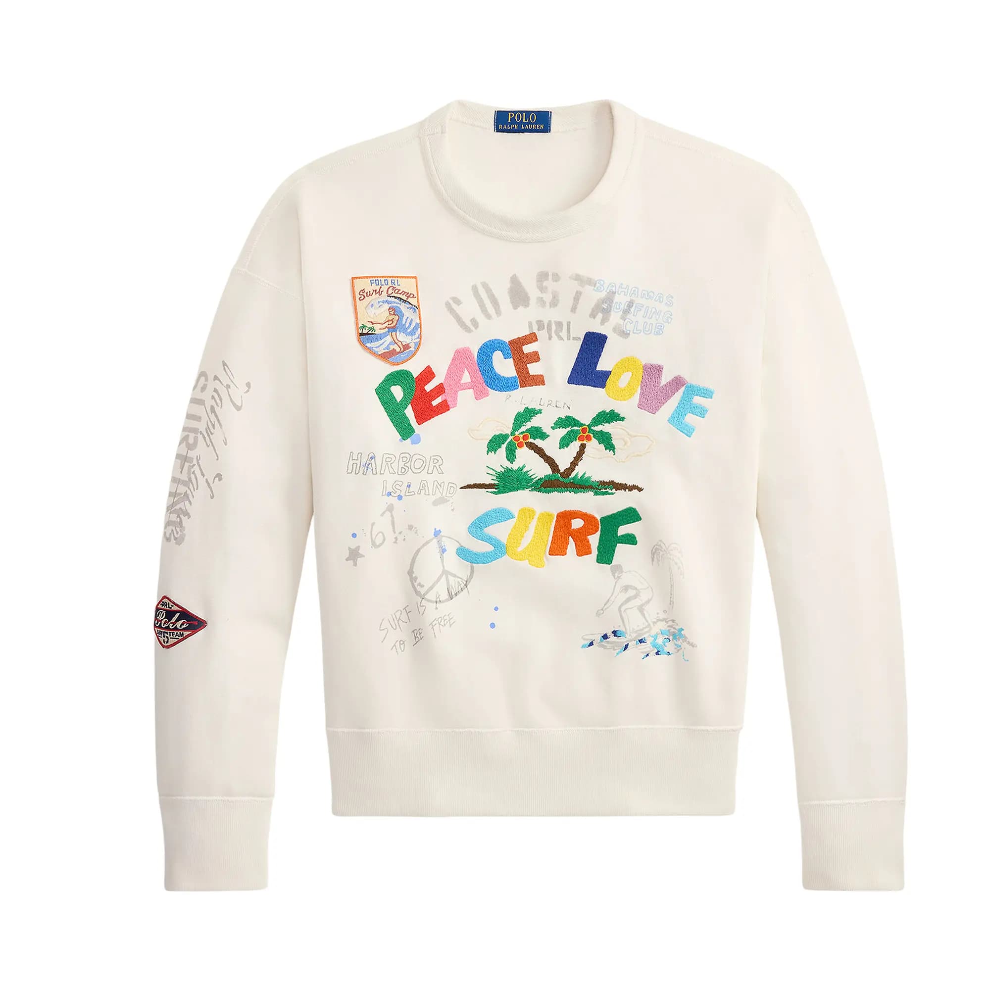 Polo Ralph Lauren Long-Sleeve Seasonal Fleece Print And Stitch Crewneck Sweatshirt 'Nevis' by Polo Ralph Lauren