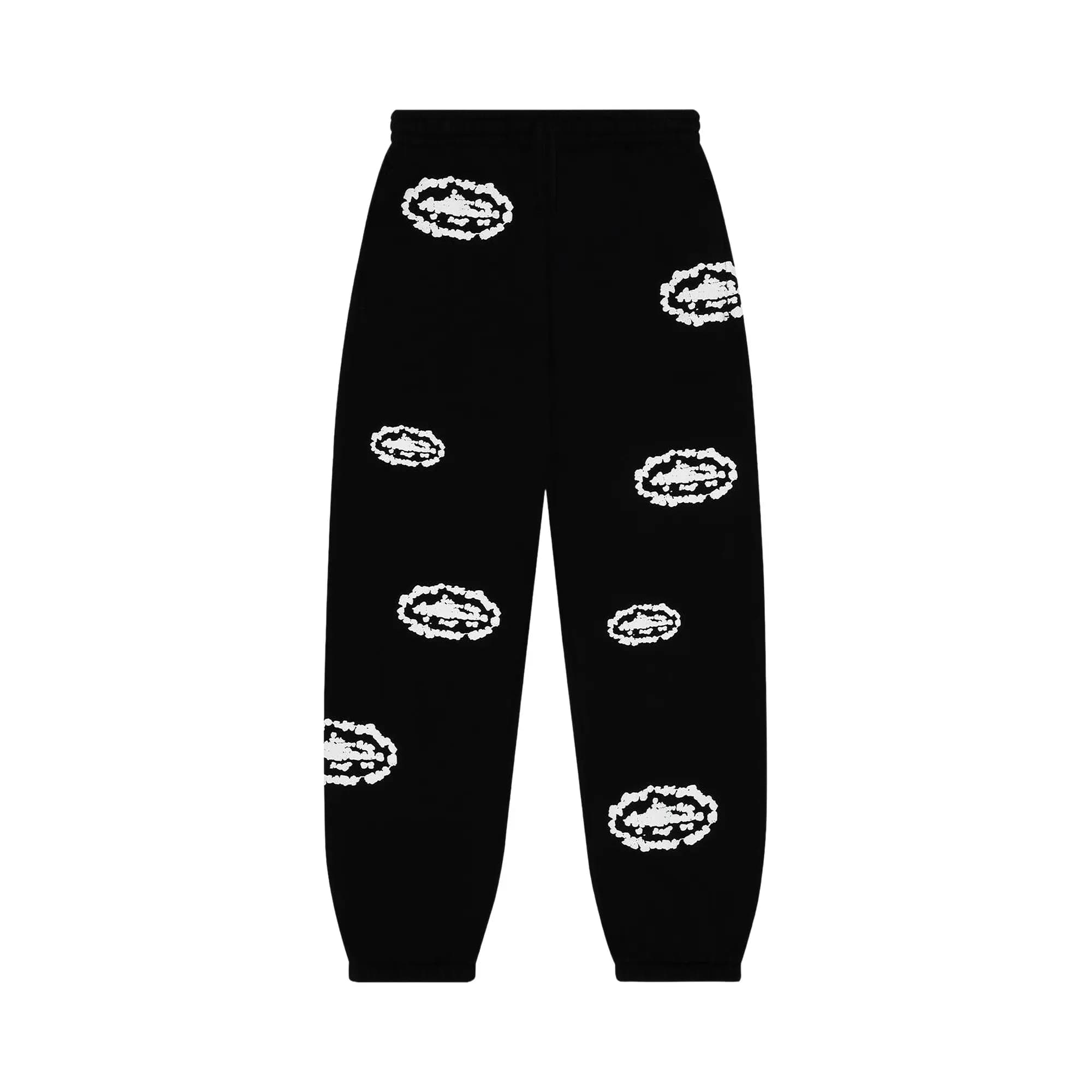 Denim Tears x Cortiez Island Wreath Sweatpants 'Black' by Denim Tears