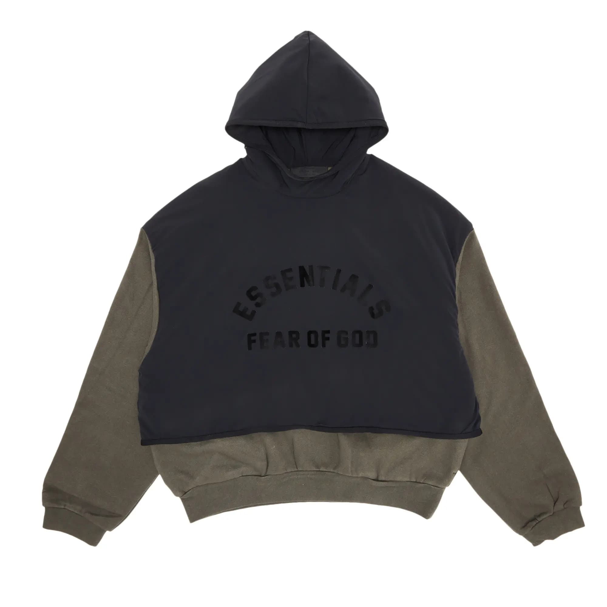 Fear of God Essentials Nylon Fleece Hooded Sweater 'Ink/Jet Black' by Fear of God