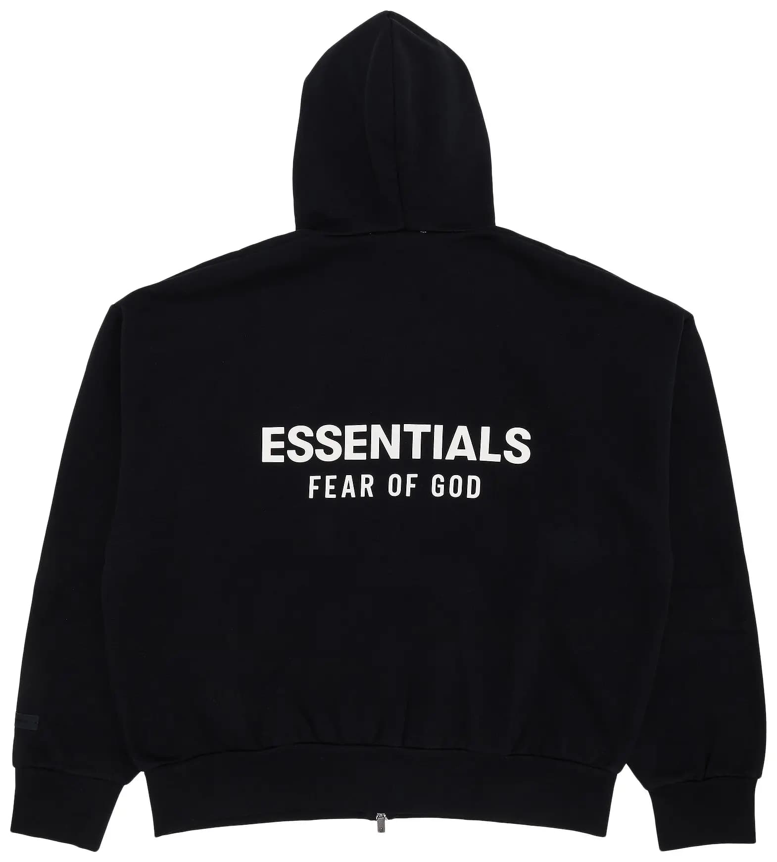 Fear of God Essentials Classic Full Zip-Up Hoodie 'Jet Black' 2
