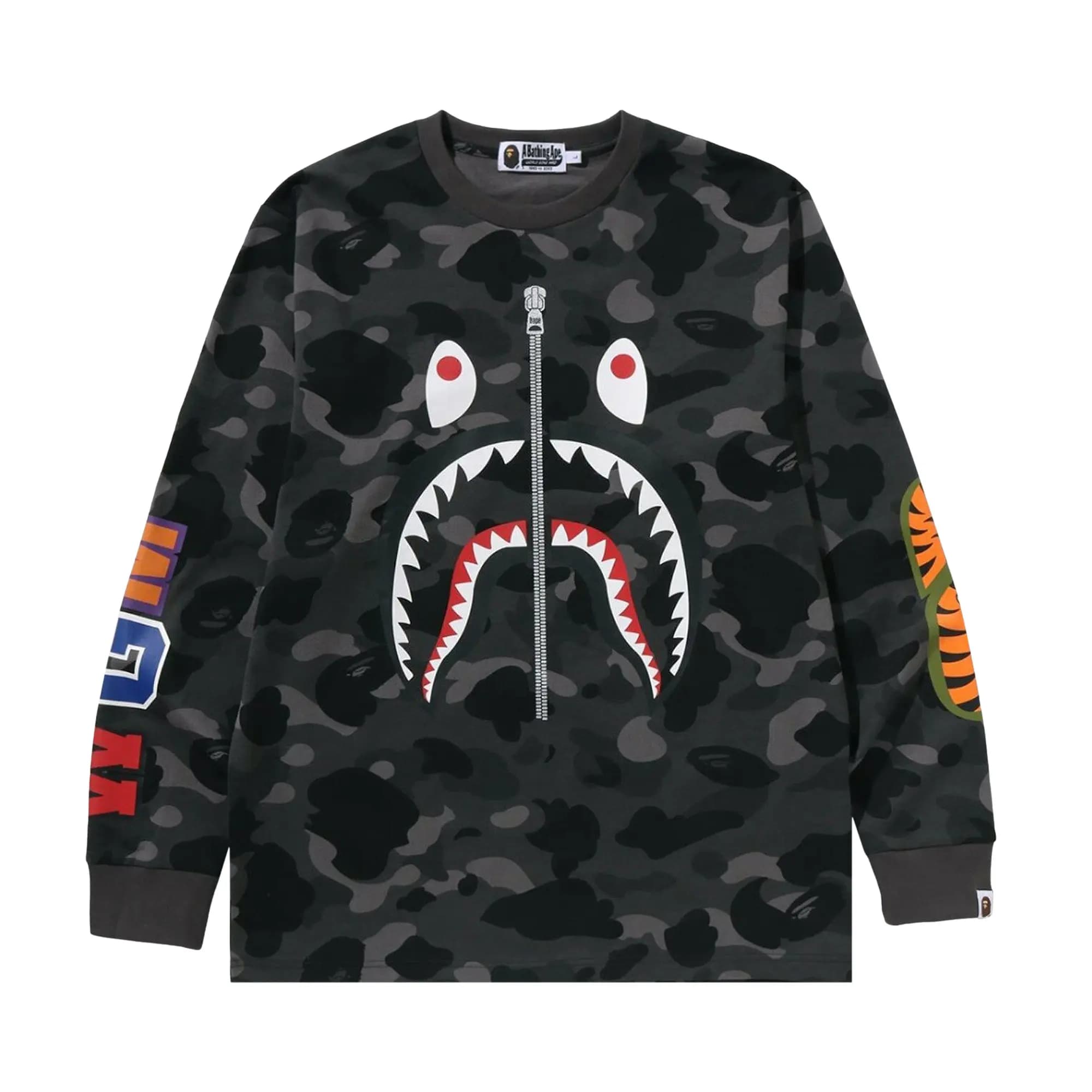 BAPE Color Camo Shark Long-Sleeve Tee 'Black' by BAPE
