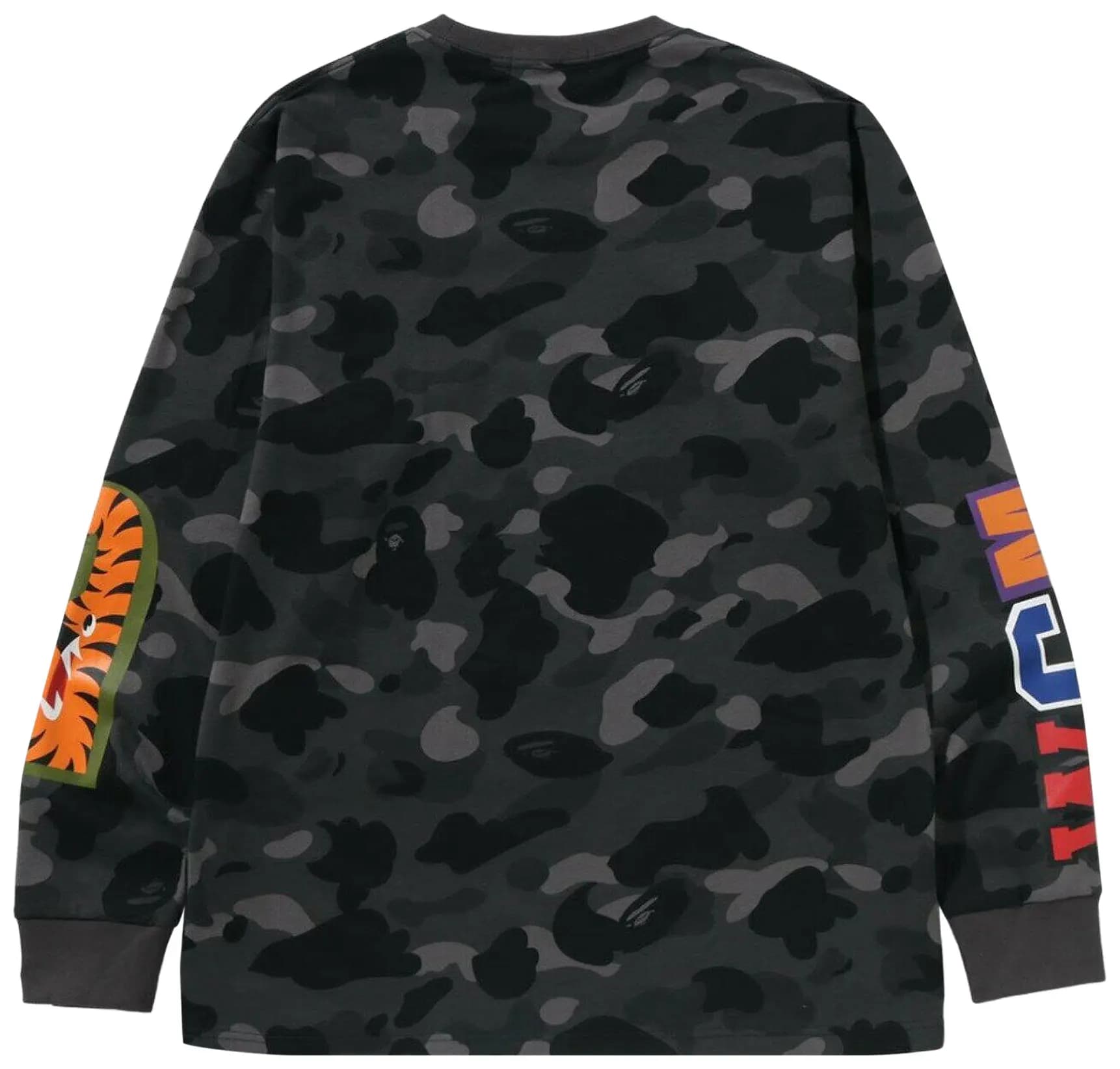 BAPE Color Camo Shark Long-Sleeve Tee 'Black' 2