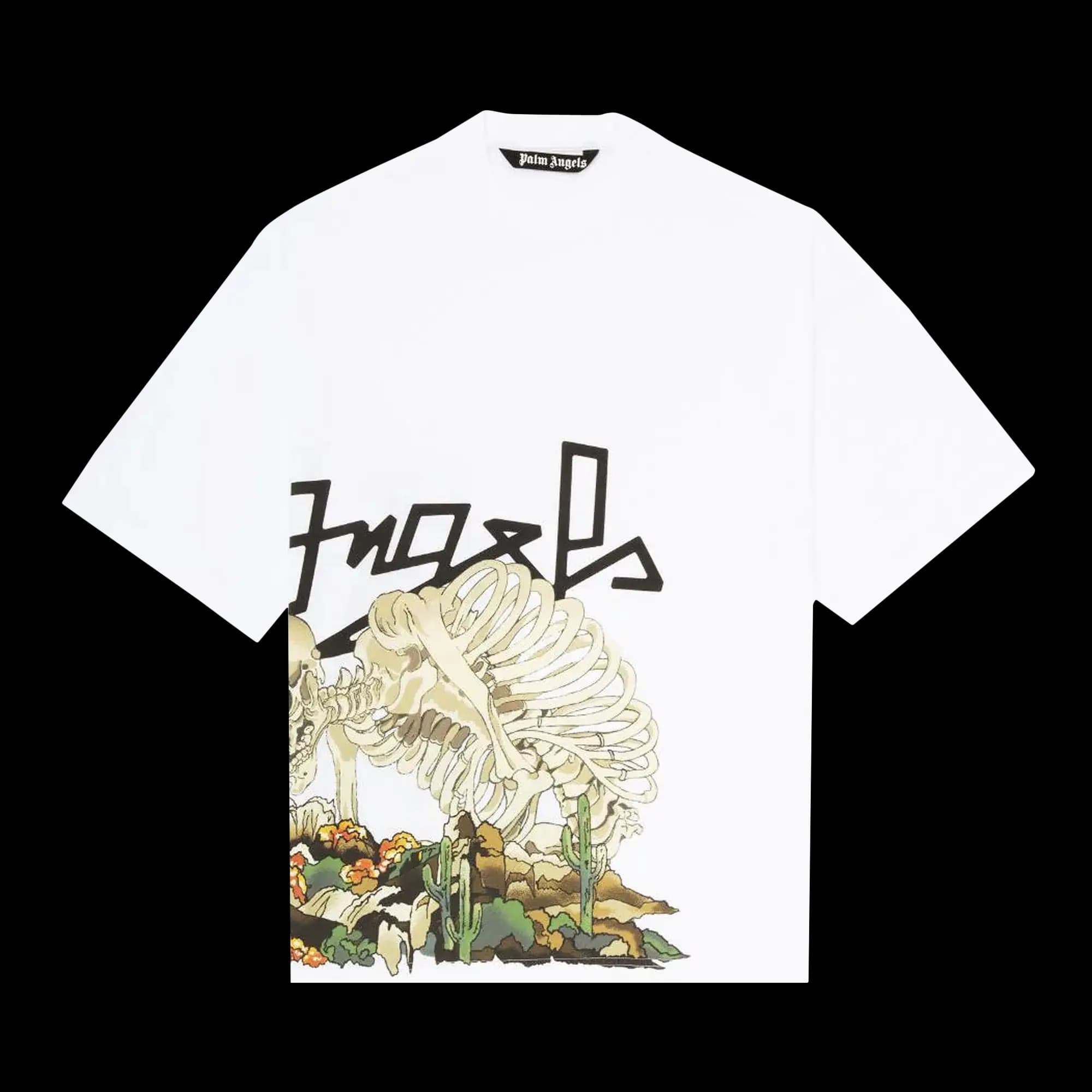 Palm Angels Desert Skull Over Tee 'White/Multicolor' by Palm Angels