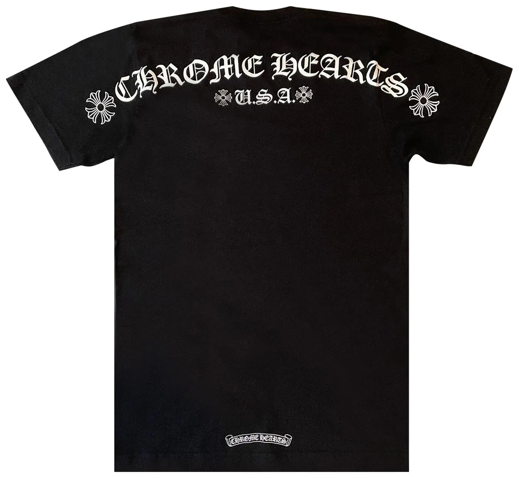 Chrome Hearts Scroll Logo Pocket Tee 'Black' 2