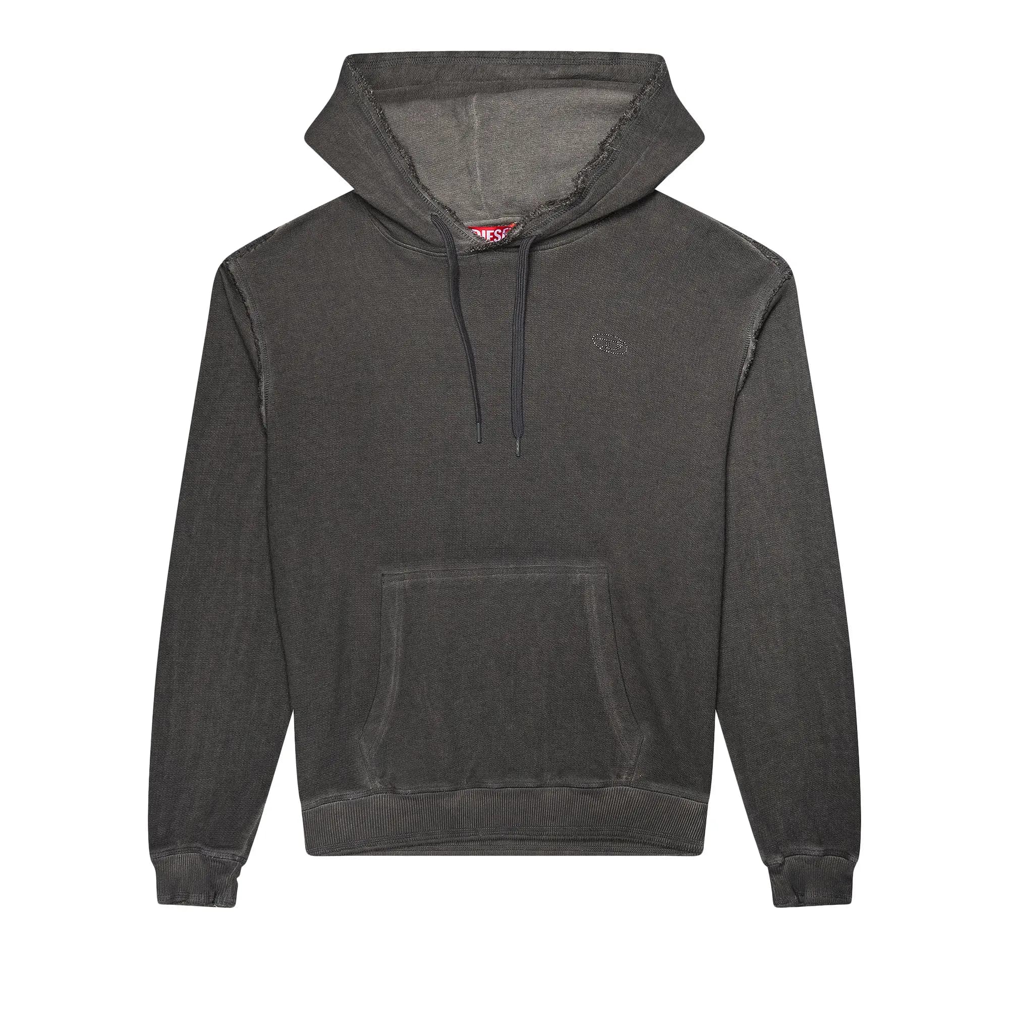 Diesel Treated Cotton Fleece Hoodie 'Grey' by Diesel