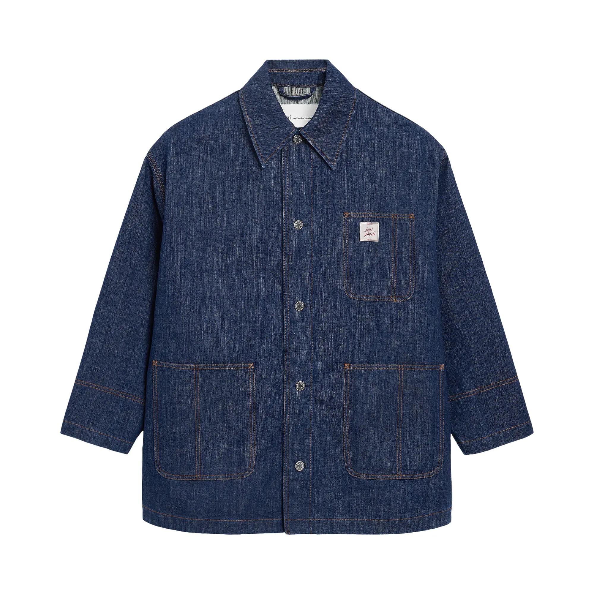Ami Worker Jacket With Ami Paris Heritage Label 'Indigo' by Ami