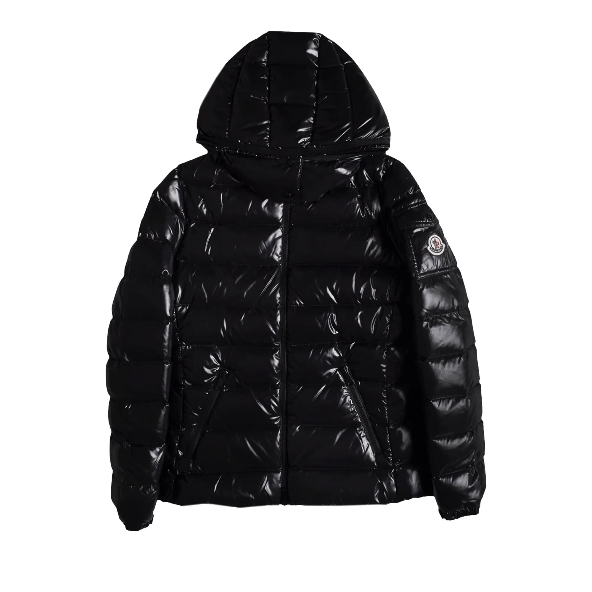 Moncler Bady Hooded Shiny Full Zip Jacket 'Black' by Moncler