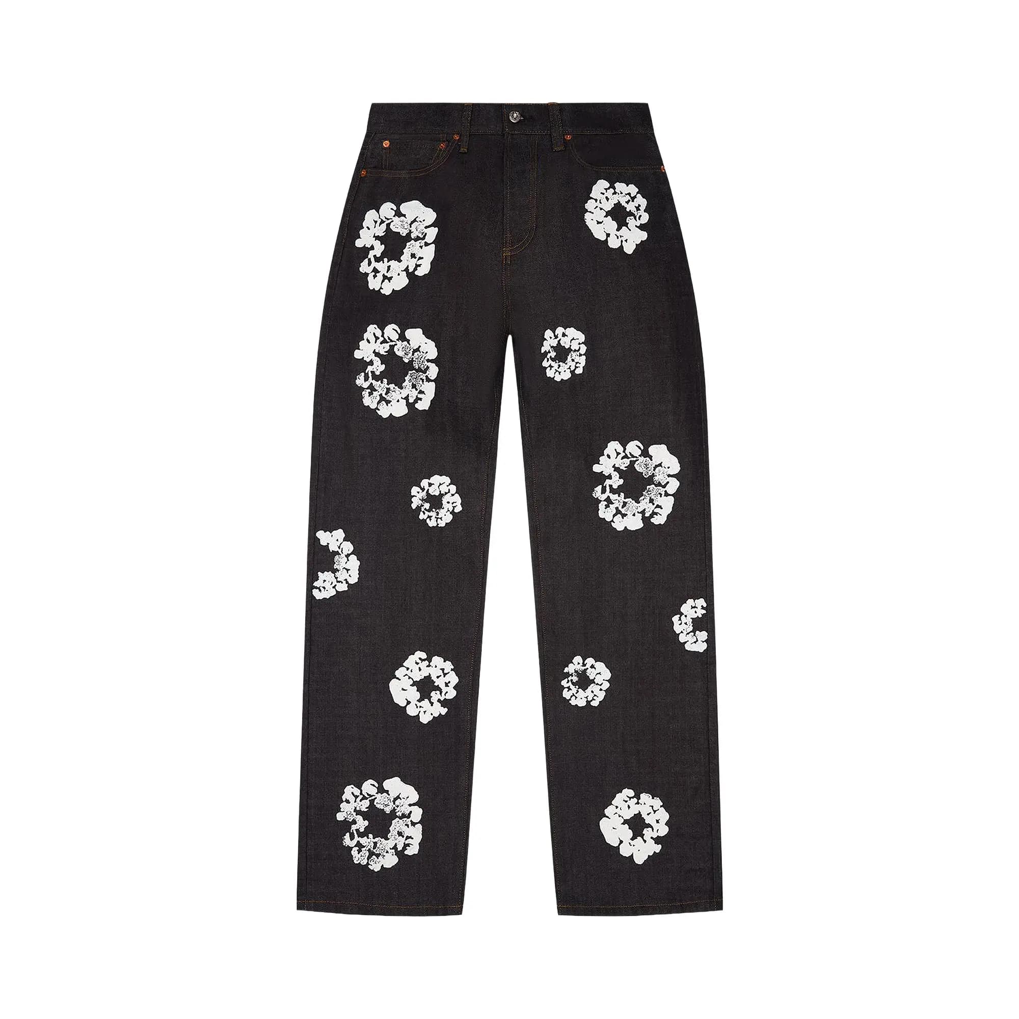Denim Tears Baggy Cotton Wreath Denim Pant 'Selvedge' by Denim Tears
