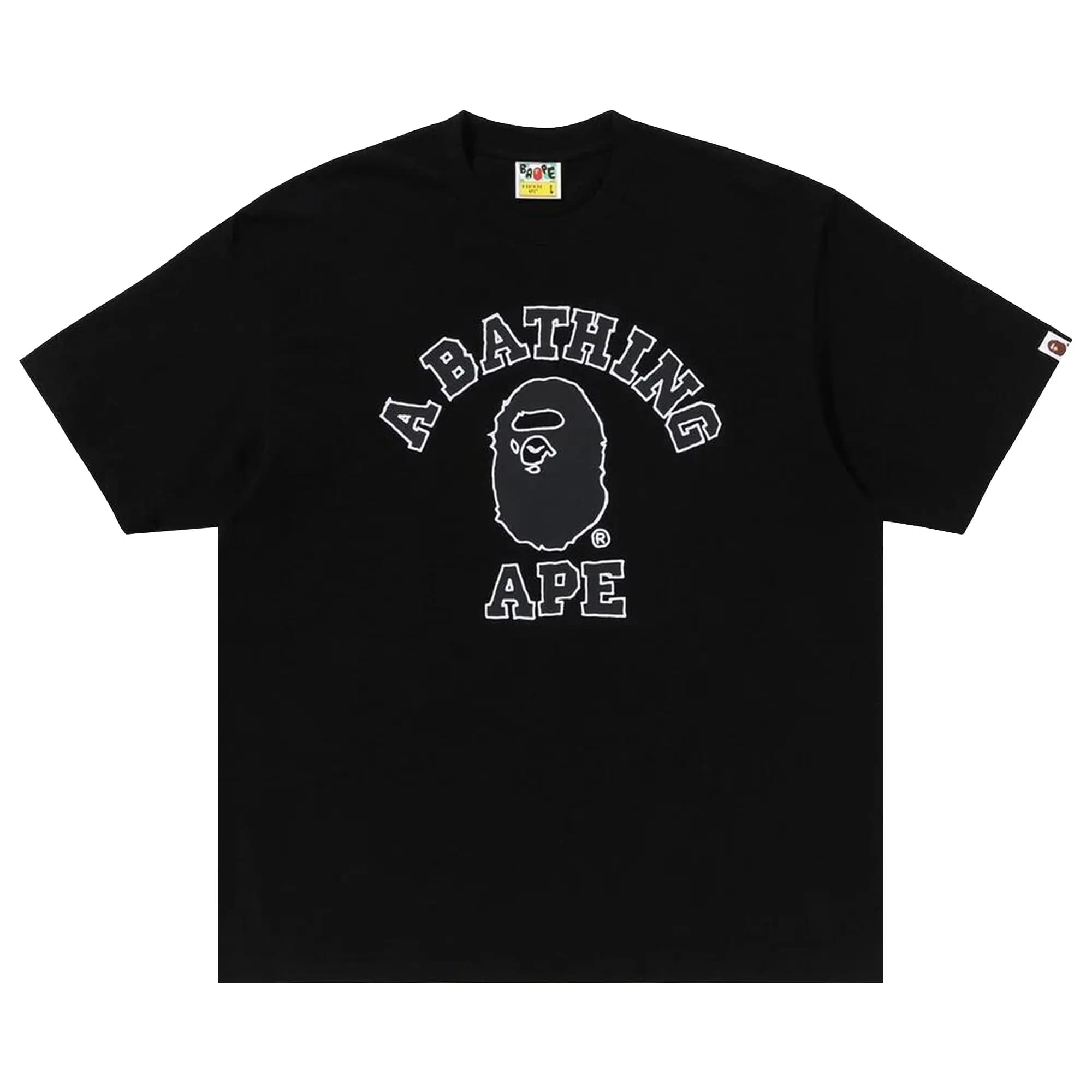 BAPE Hand Drawn Outline College Relaxed Fit Tee 'Black' by BAPE