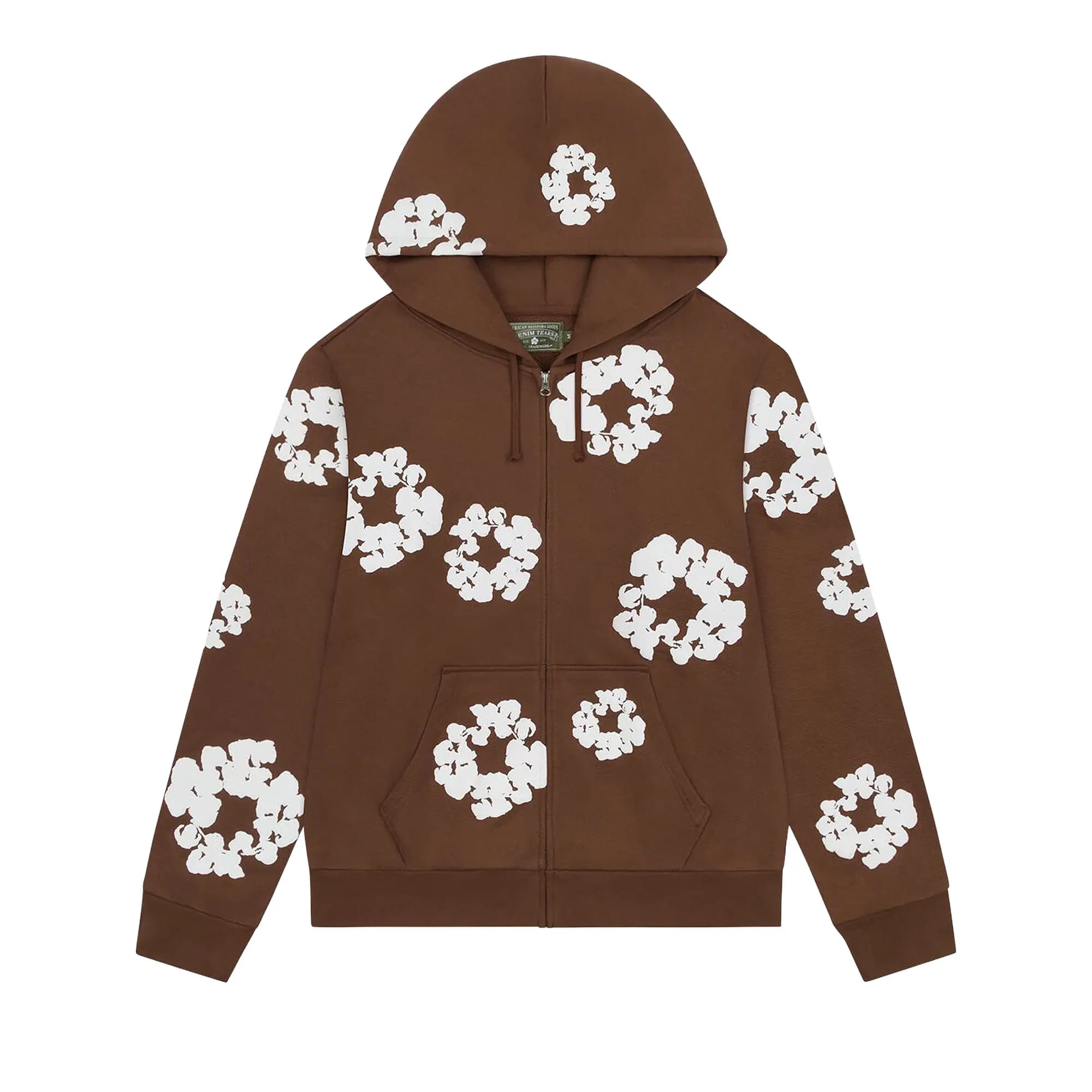 Denim Tears Cotton Wreath Zip Hoodie 'Brown' by Denim Tears