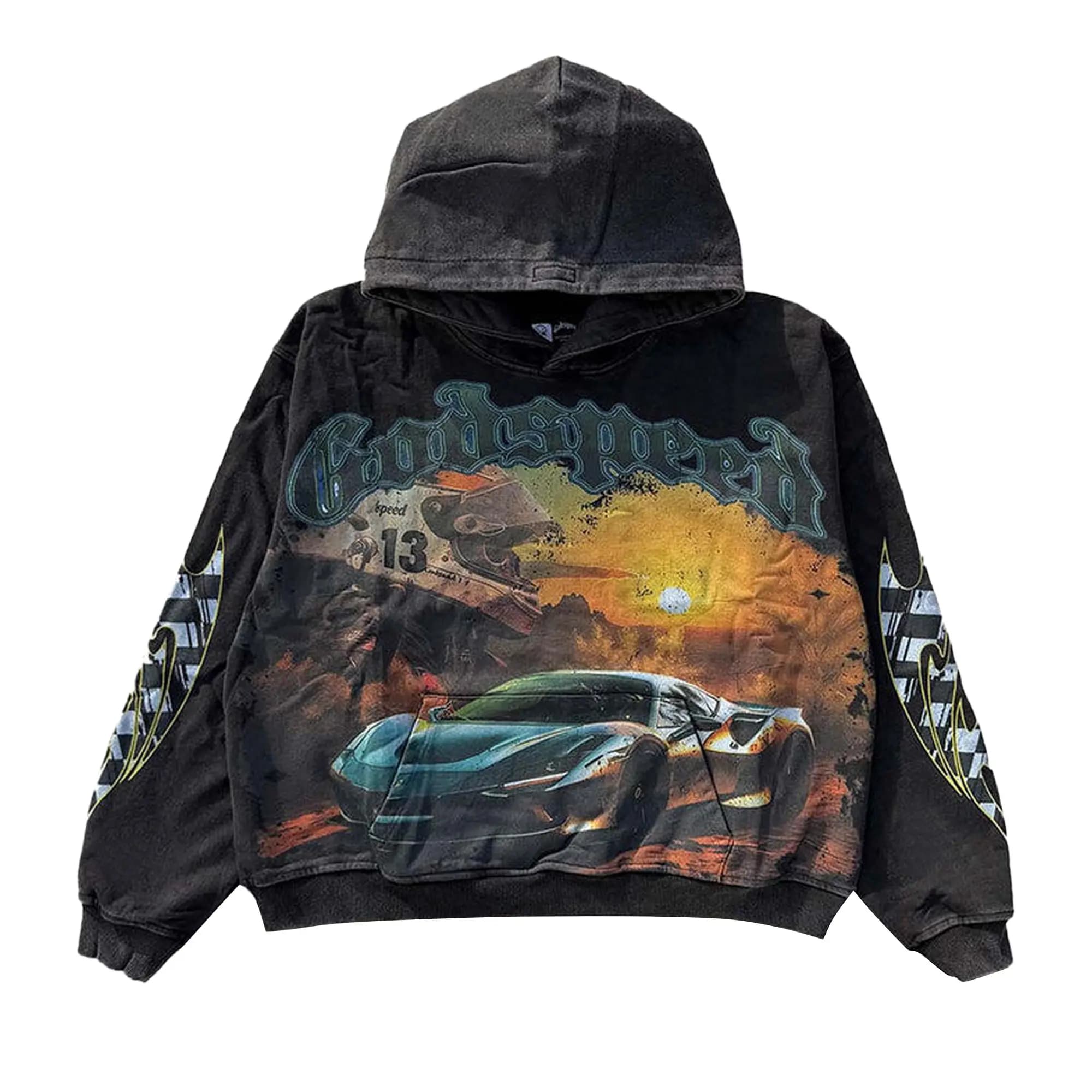 Godspeed Sunset Drift Hoodie 'Black Wash' by Godspeed