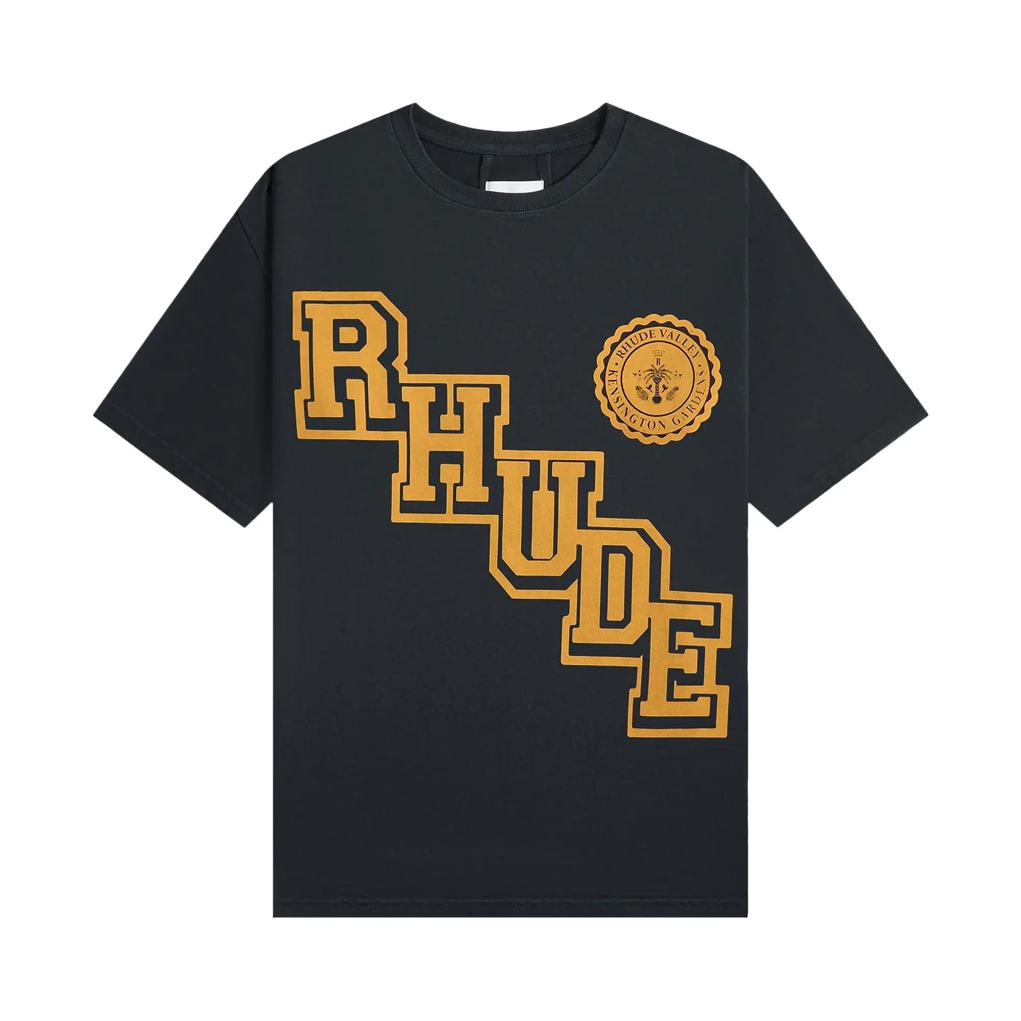 Rhude Collegiate Crest Tee 'Vintage Black' by Rhude