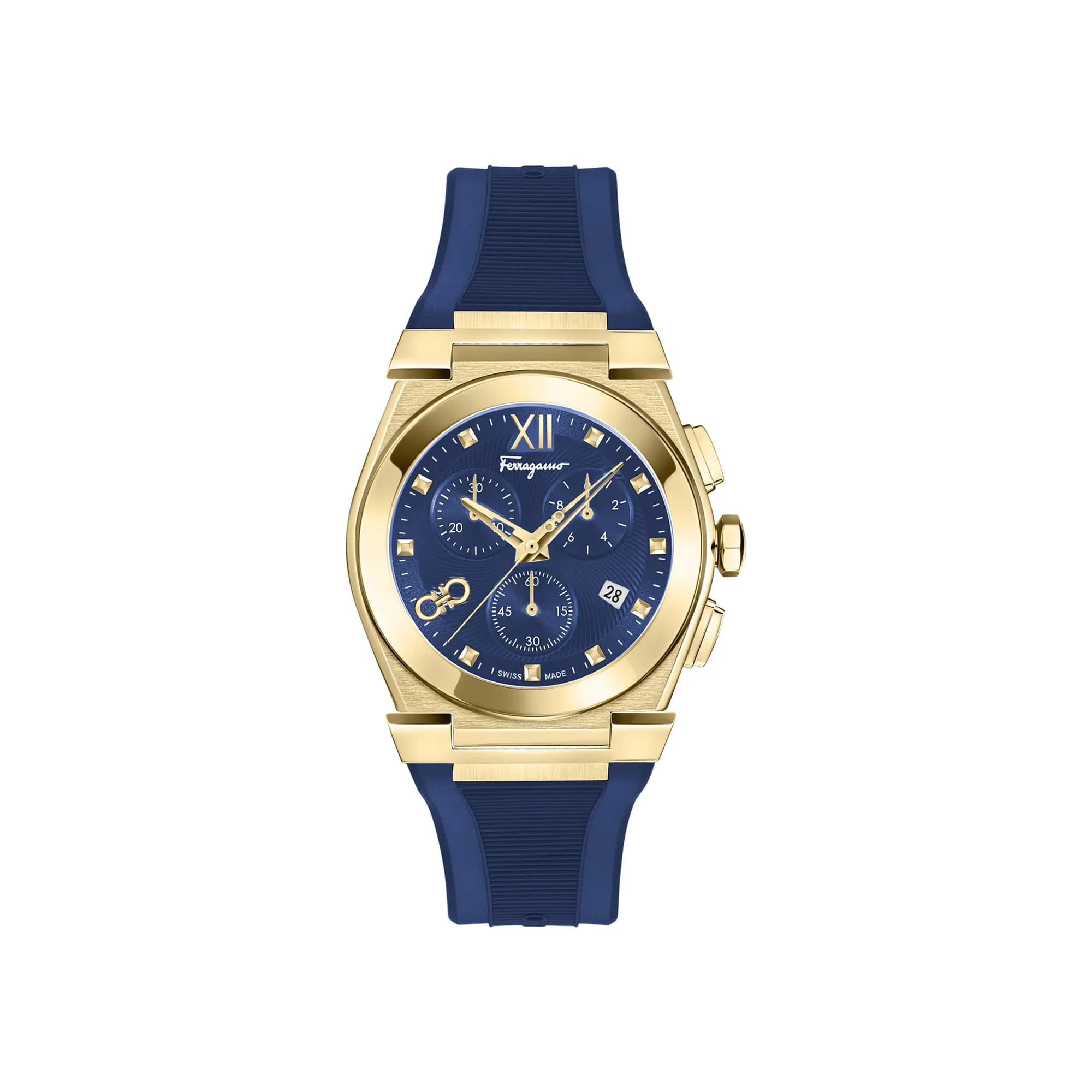 Ferragamo Vega Chrono Silicone Watch 'Gold' by Ferragamo