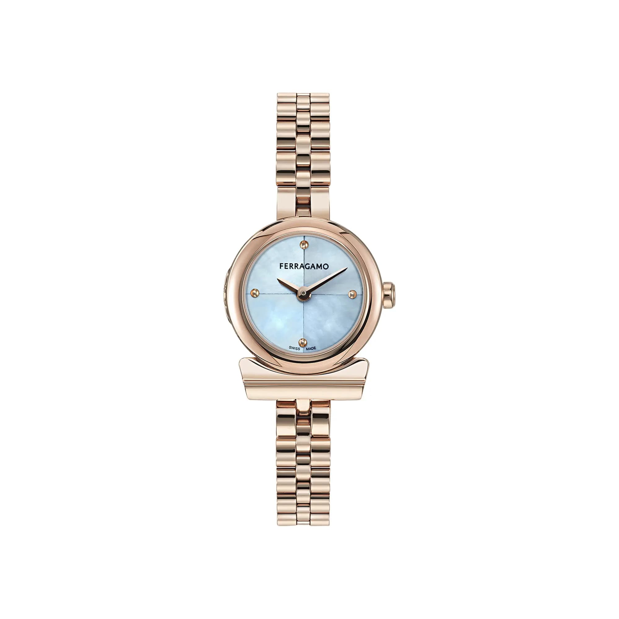 Ferragamo Gancini Bracelet Watch 'Rose Gold' by Ferragamo