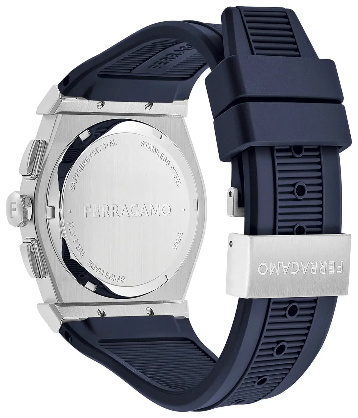 Ferragamo Vega Chrono Silicone Watch 'Stainless Steel' 2
