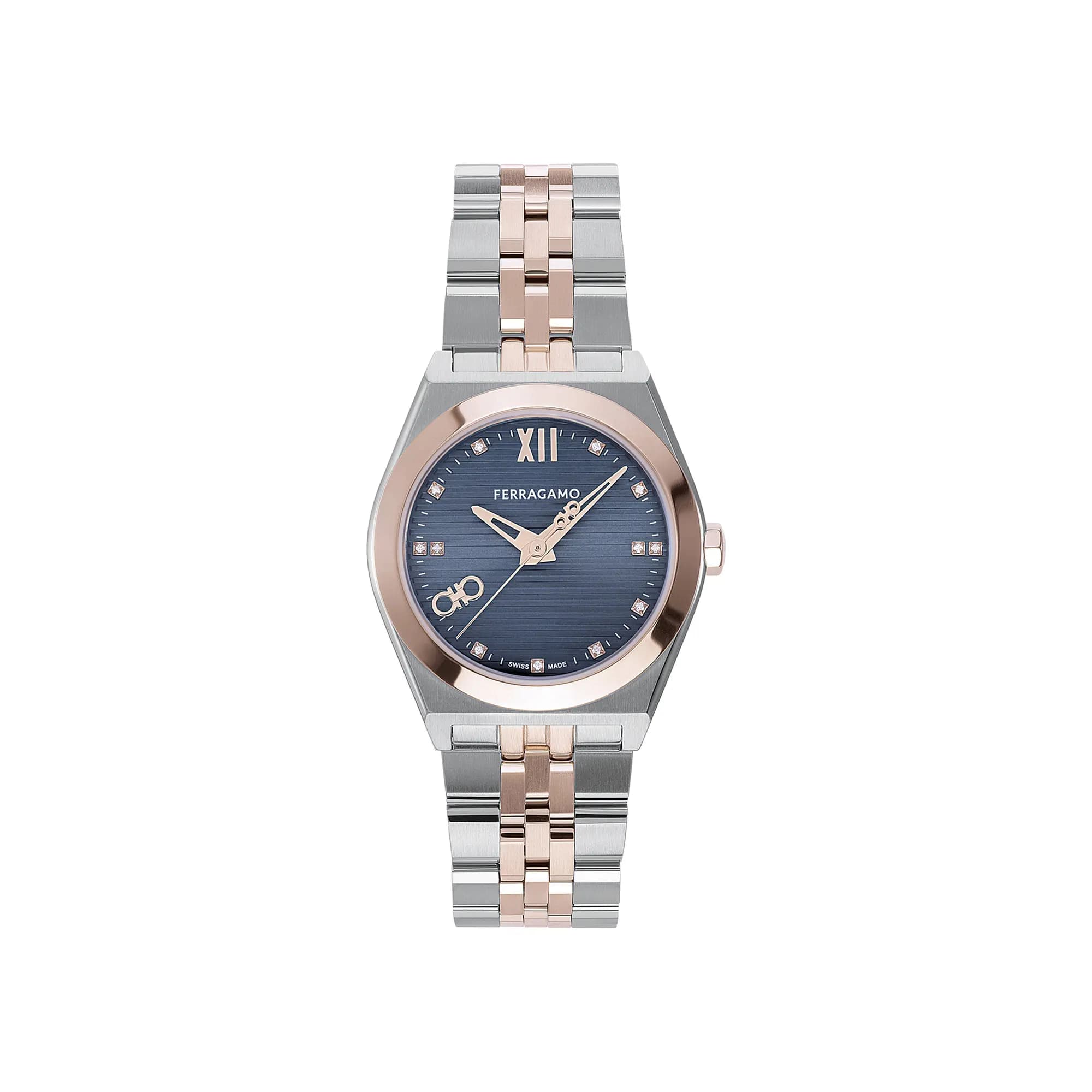 Ferragamo Vega New Diamond Watch 'Two Tone' by Ferragamo